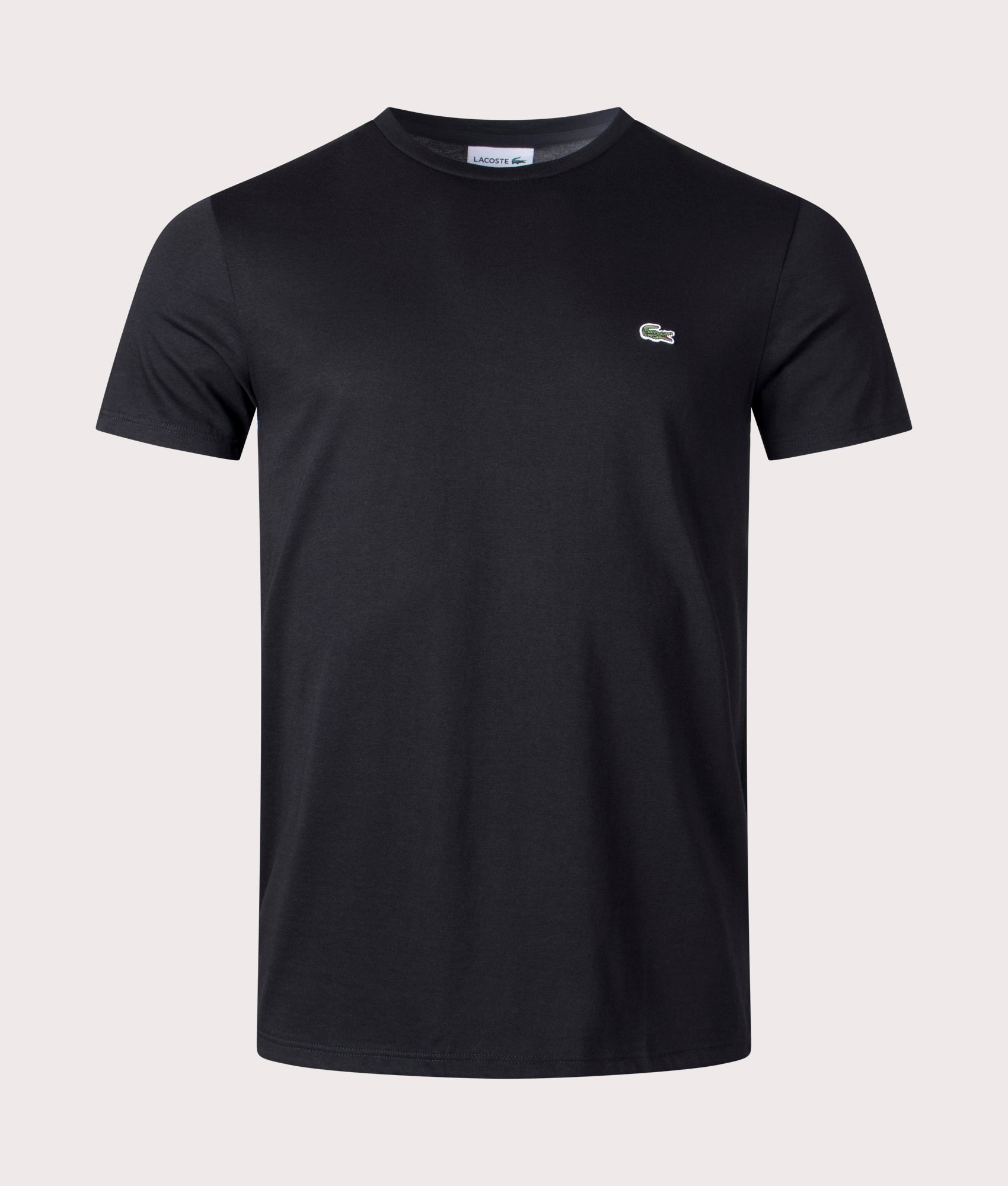 Lacoste Mens Pima Cotton Croc Logo T-Shirt - Colour: 031 Black - Size: 4/M