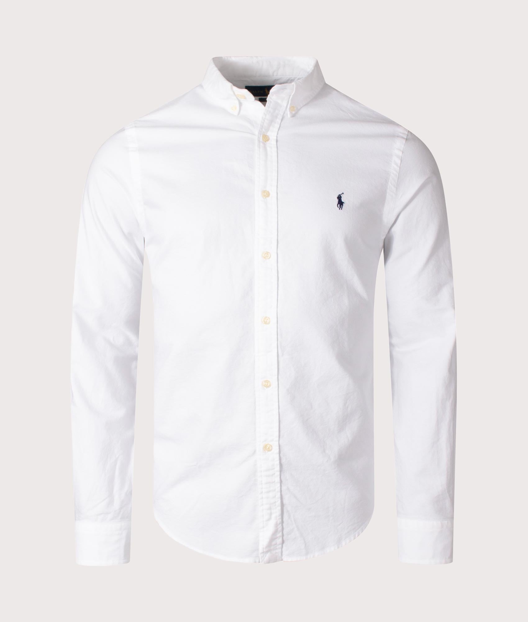 Polo Ralph Lauren Mens Slim Fit Garment Dyed Oxford Shirt - Colour: 002 White - Size: Large