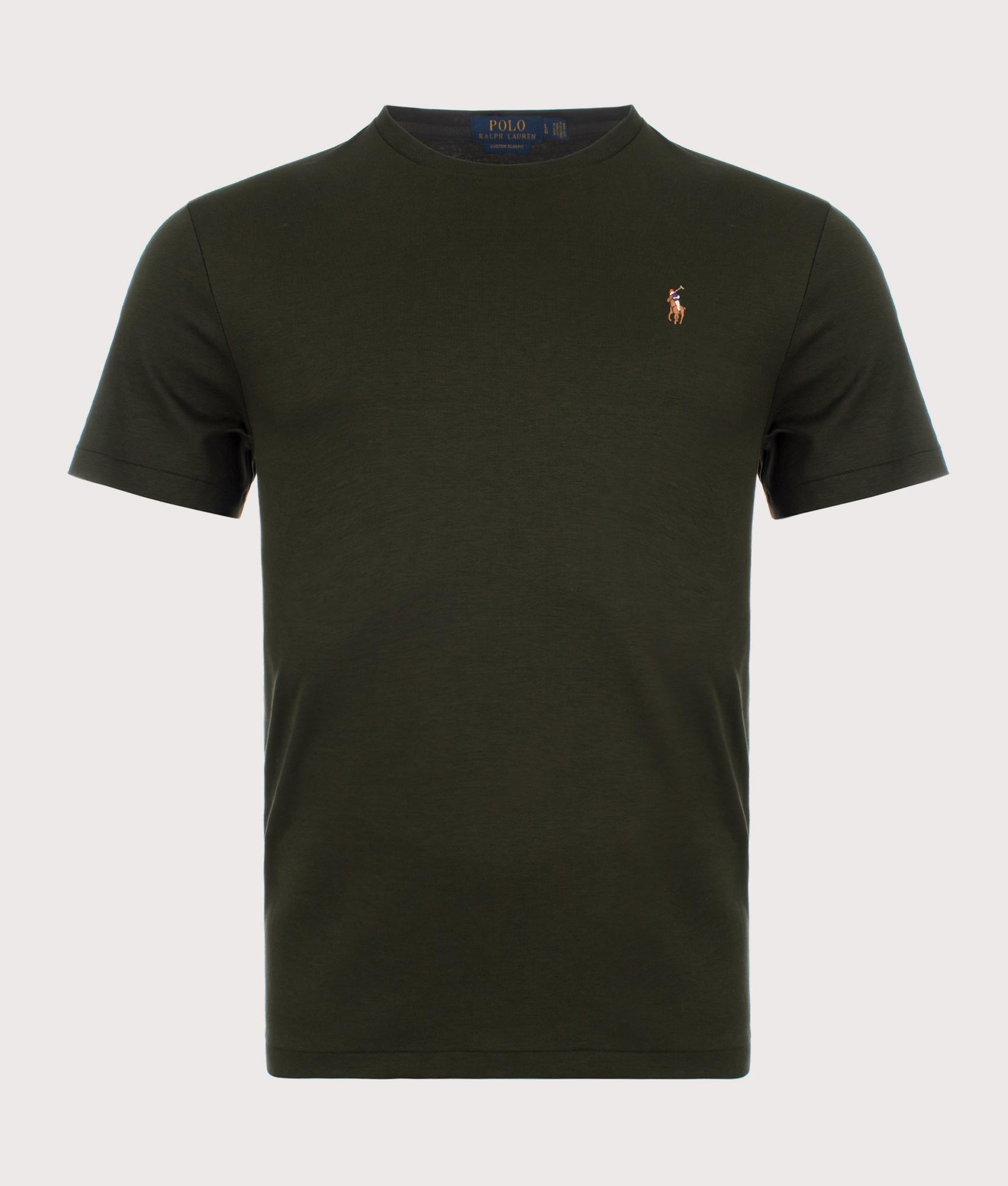 Polo Ralph Lauren Mens Custom Slim Fit Pima T-Shirt - Colour: 021 Estate Olive - Size: Medium