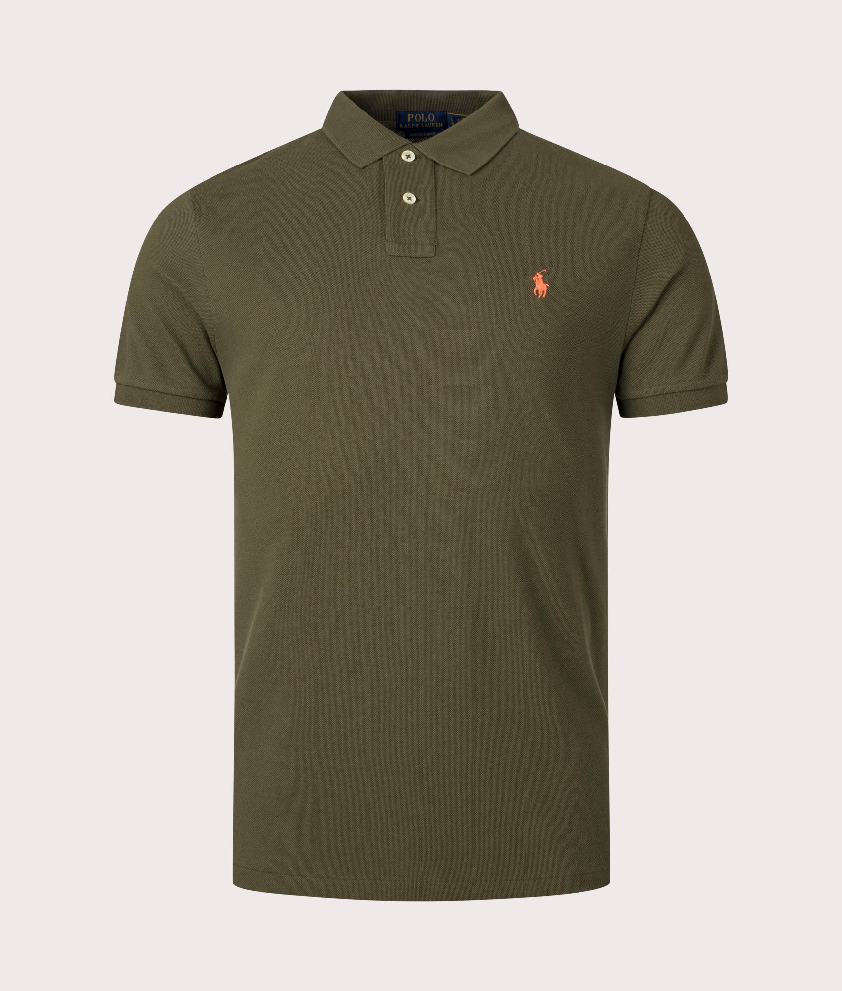 Polo Ralph Lauren Mens Custom Slim Fit Mesh Polo Shirt - Colour: 014 Canopy Olive - Size: XXL