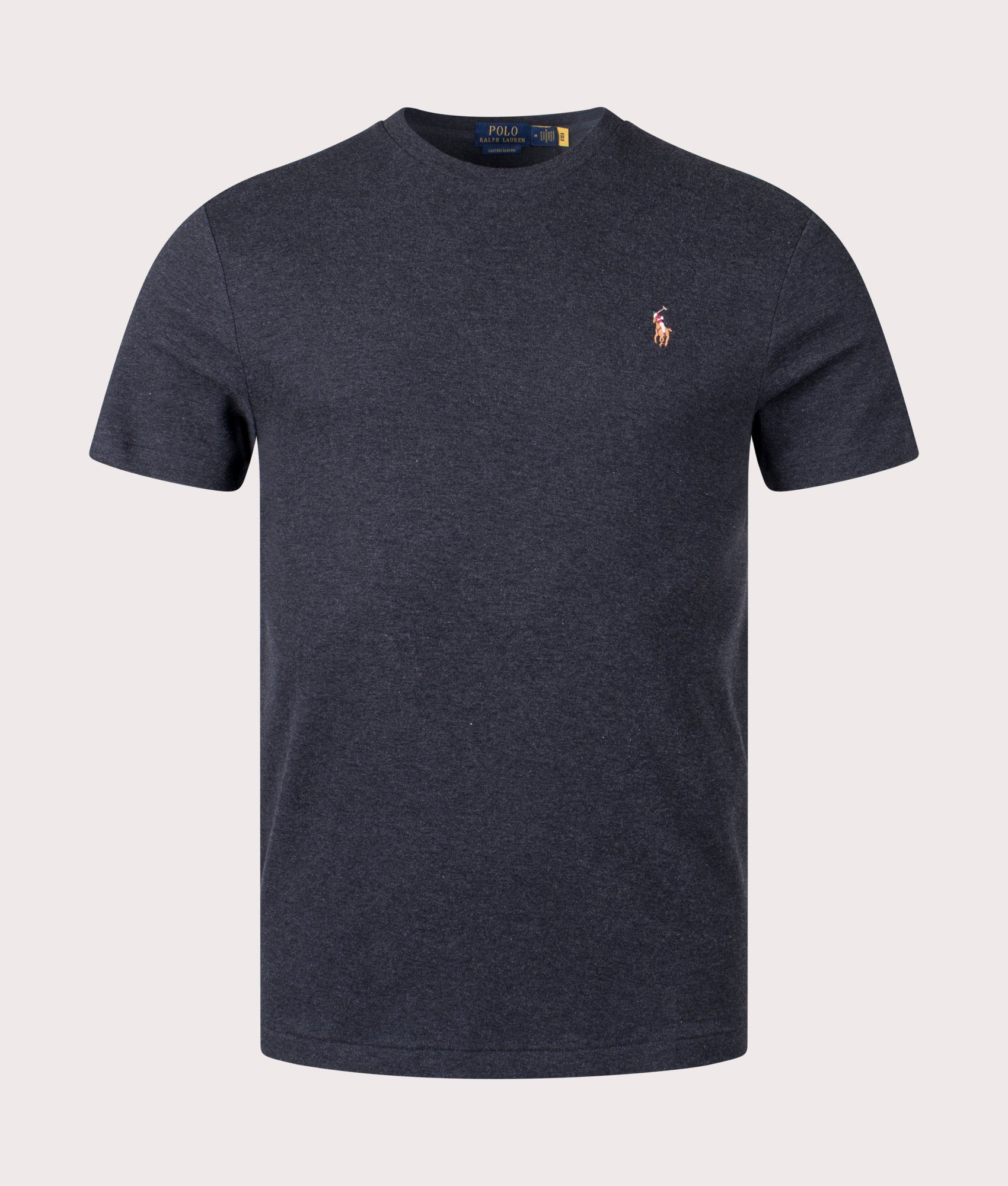 Polo Ralph Lauren Mens Custom Slim Fit Pima T-Shirt - Colour: 032 Black Marl Heather - Size: Medium