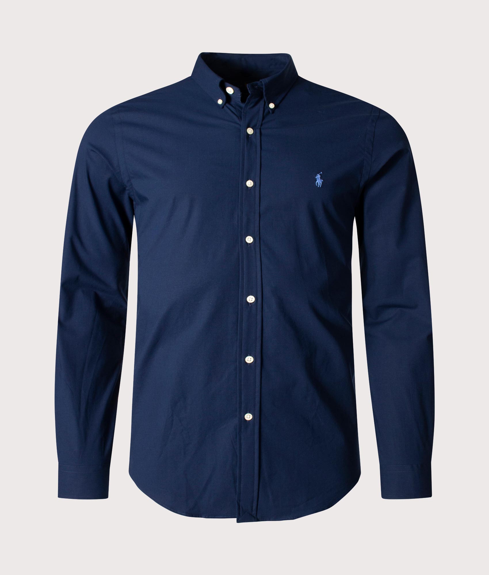 Polo Ralph Lauren Mens Slim Fit Stretch Poplin Shirt - Colour: 001 Newport Navy - Size: Medium