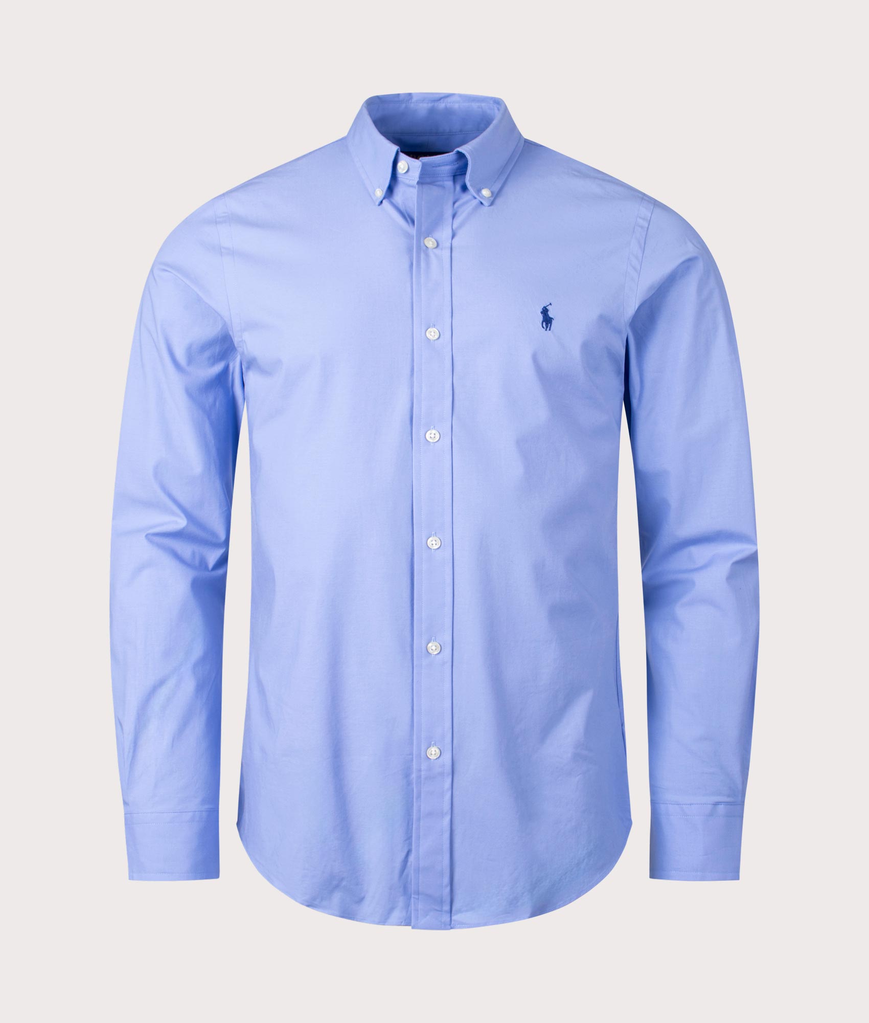 Polo Ralph Lauren Mens Slim Fit Stretch Poplin Shirt - Colour: 011 Lafayette Blue - Size: Medium