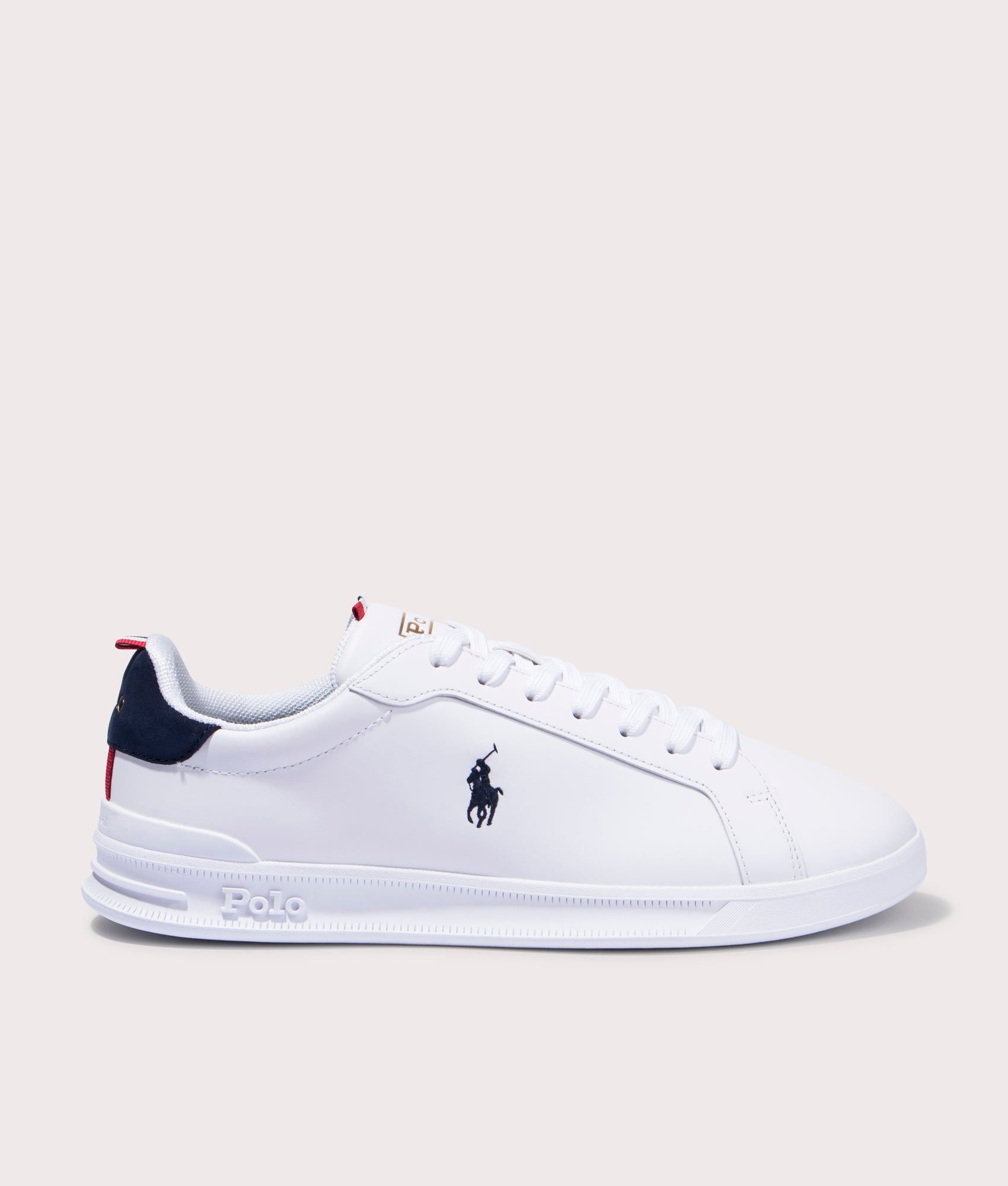 Polo Ralph Lauren Mens HRT CT II Low Top Lace Sneakers - Colour: 003 White/Navy/Red - Size: 8