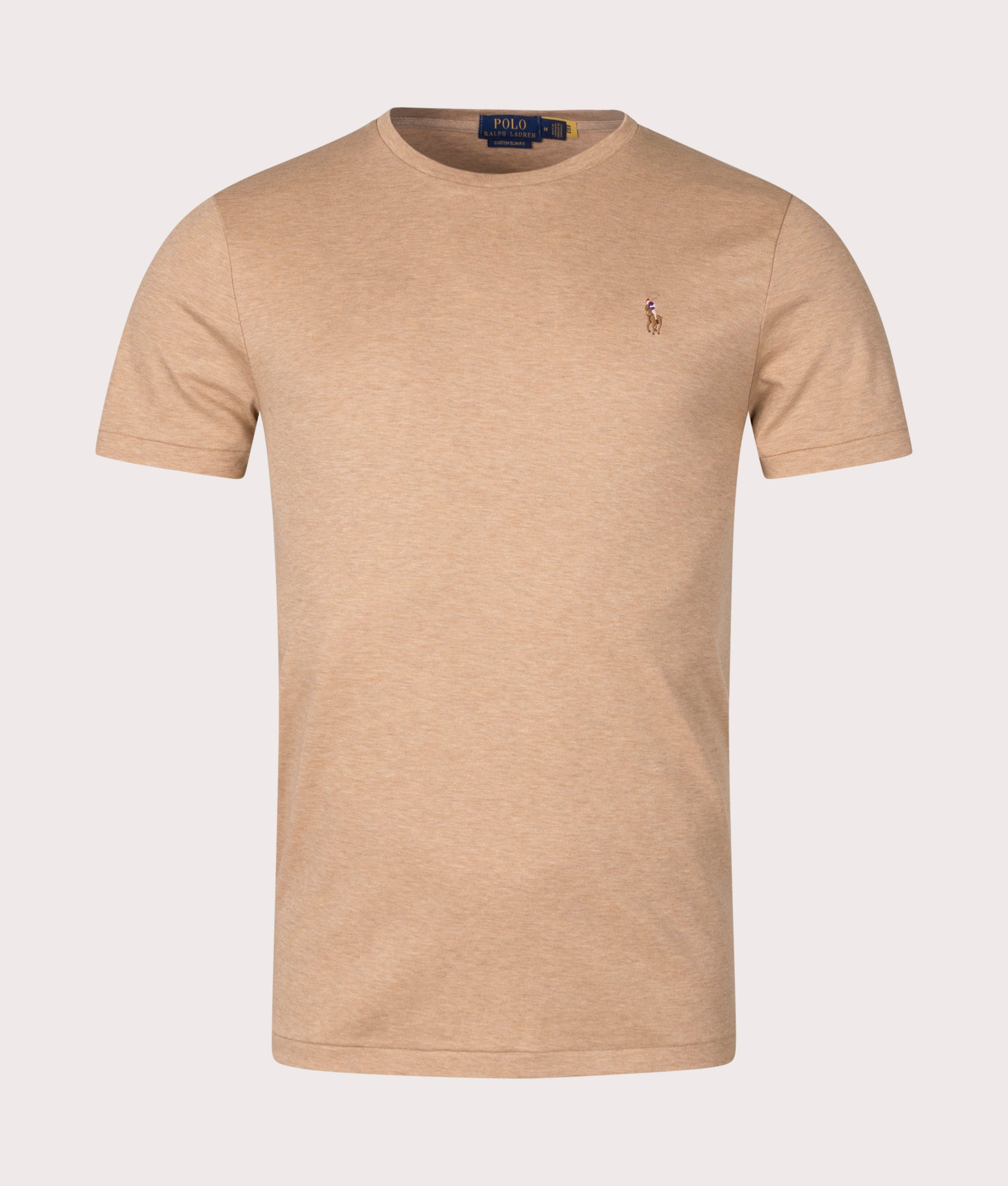 Polo Ralph Lauren Mens Custom Slim Fit Pima T-Shirt - Colour: 072 Classic Camel Heather - Size: XL