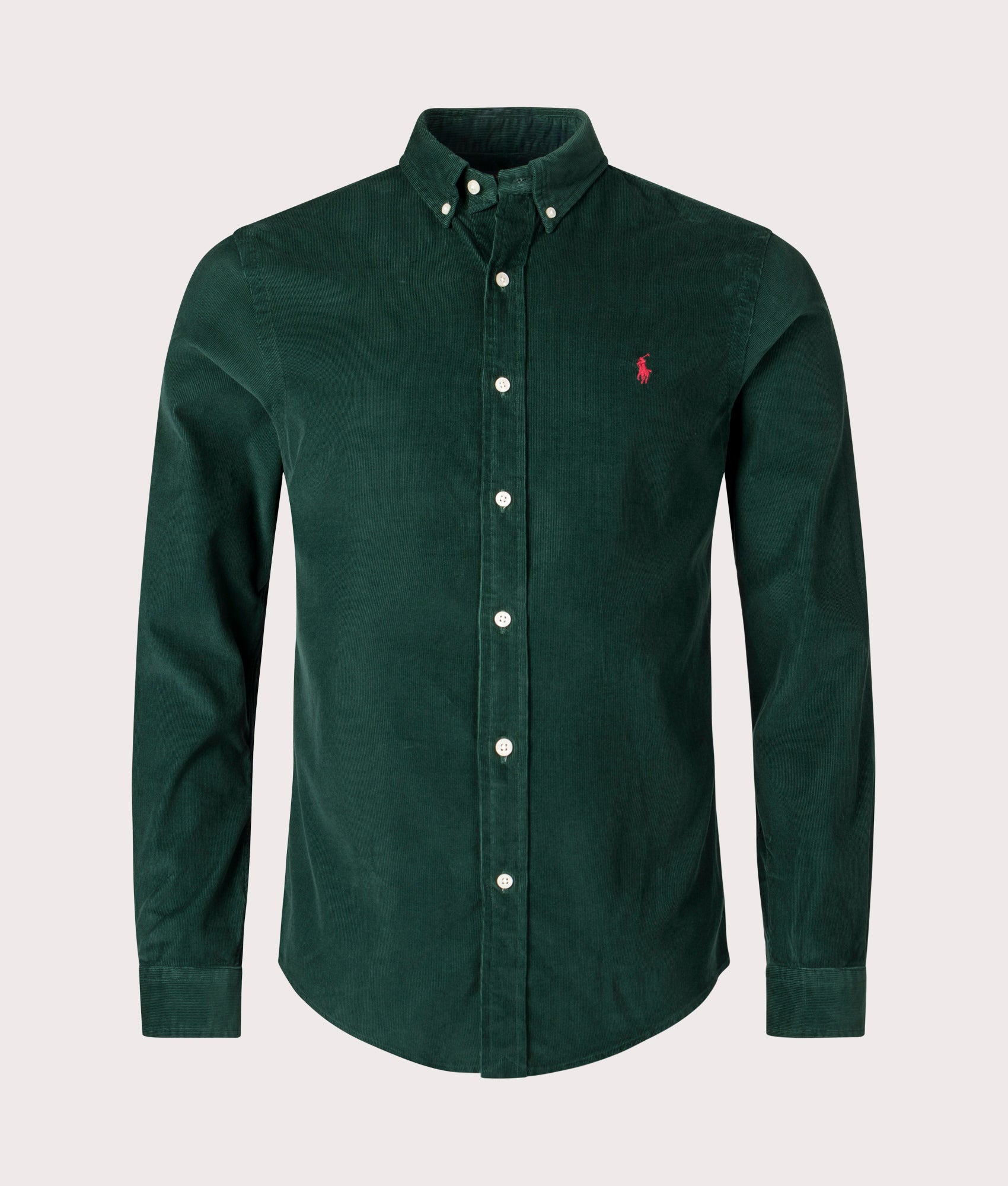 Polo Ralph Lauren Mens Slim Fit Corduroy Shirt - Colour: 018 Moss Agate - Size: Large