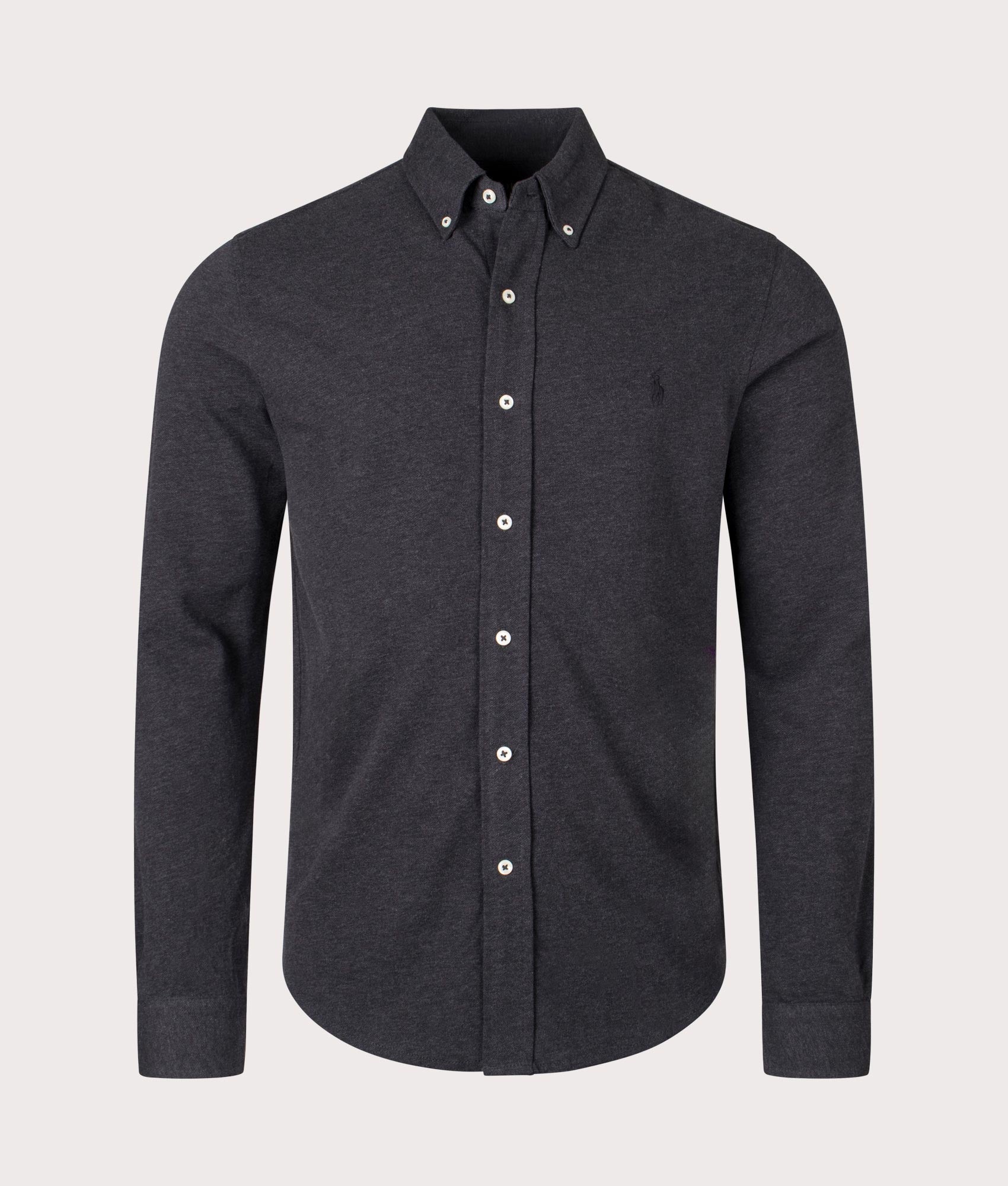 Polo Ralph Lauren Mens Featherweight Mesh Shirt - Colour: 113 Dark Granite Heather - Size: Medium