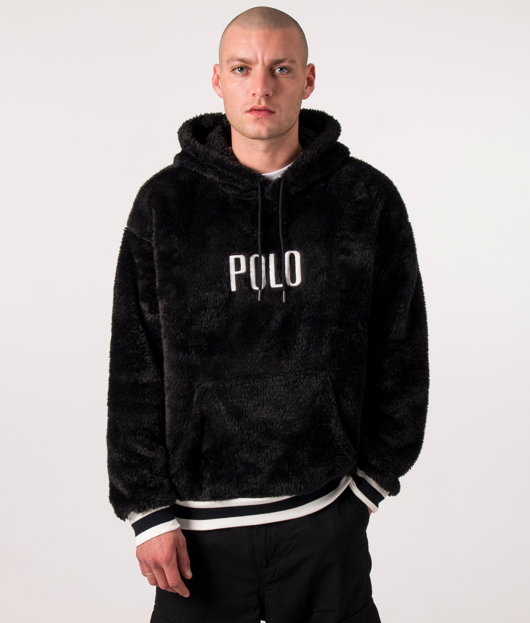 Polo Ralph Lauren Mens POLO Trimmed Hoodie - Colour: 002 Polo Black - Size: Large