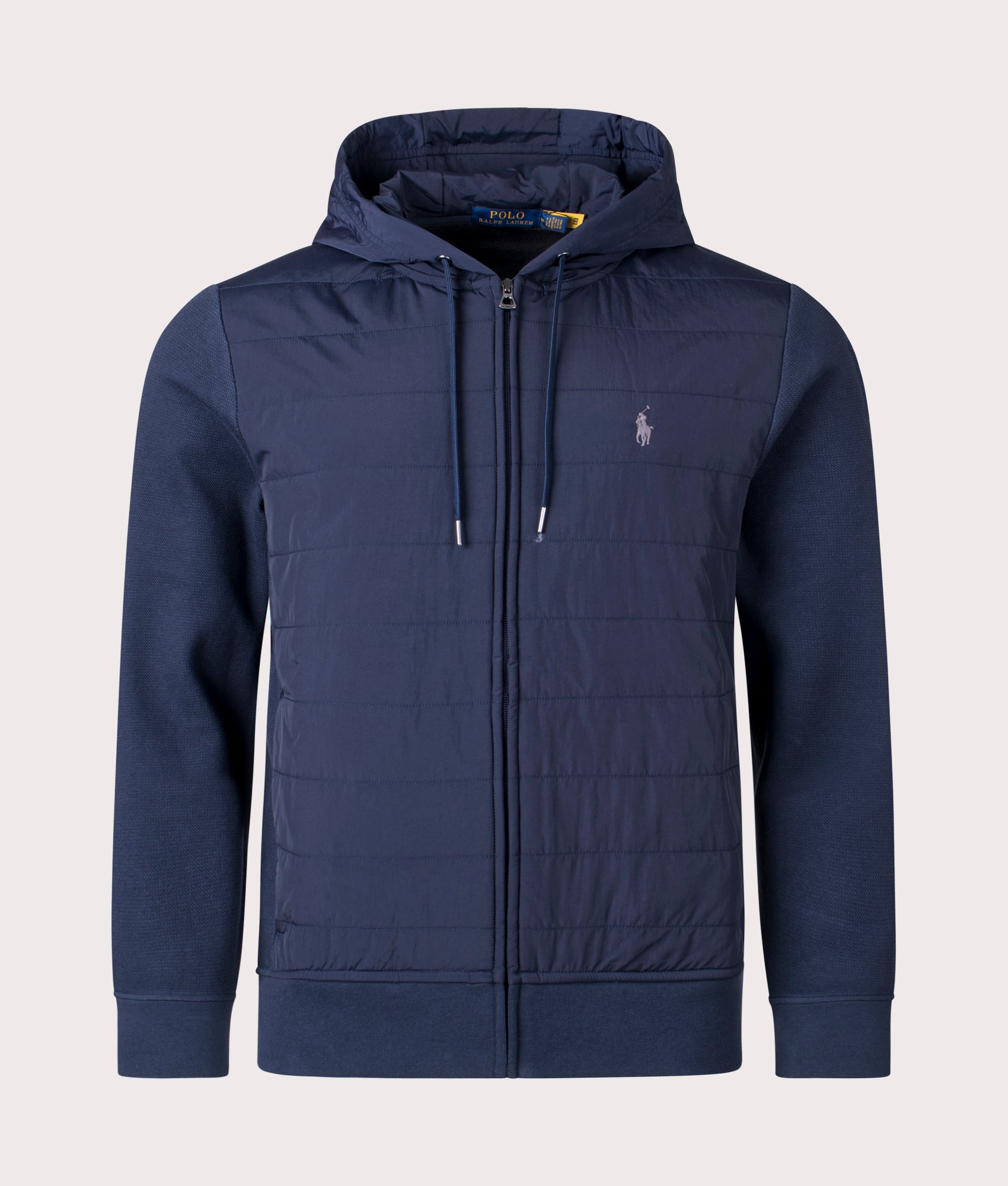 Polo Ralph Lauren Mens Woven Front Full Zip Hooded Sweatshirt - Colour: 003 Aviator Navy - Size: XL