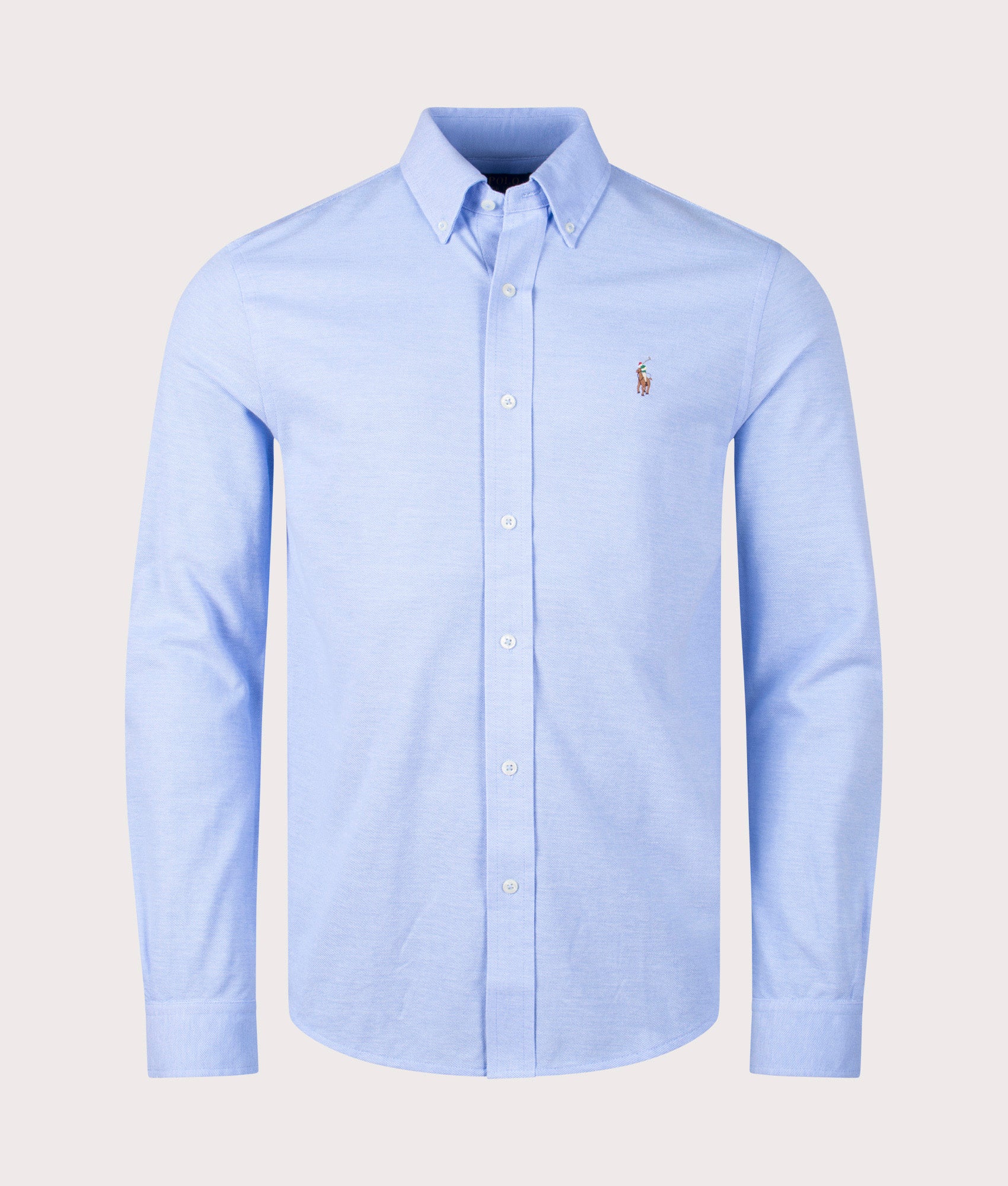 Polo Ralph Lauren Mens Knit Oxford Shirt - Colour: 001 Harbour Island Blue/Multi PP - Size: XL