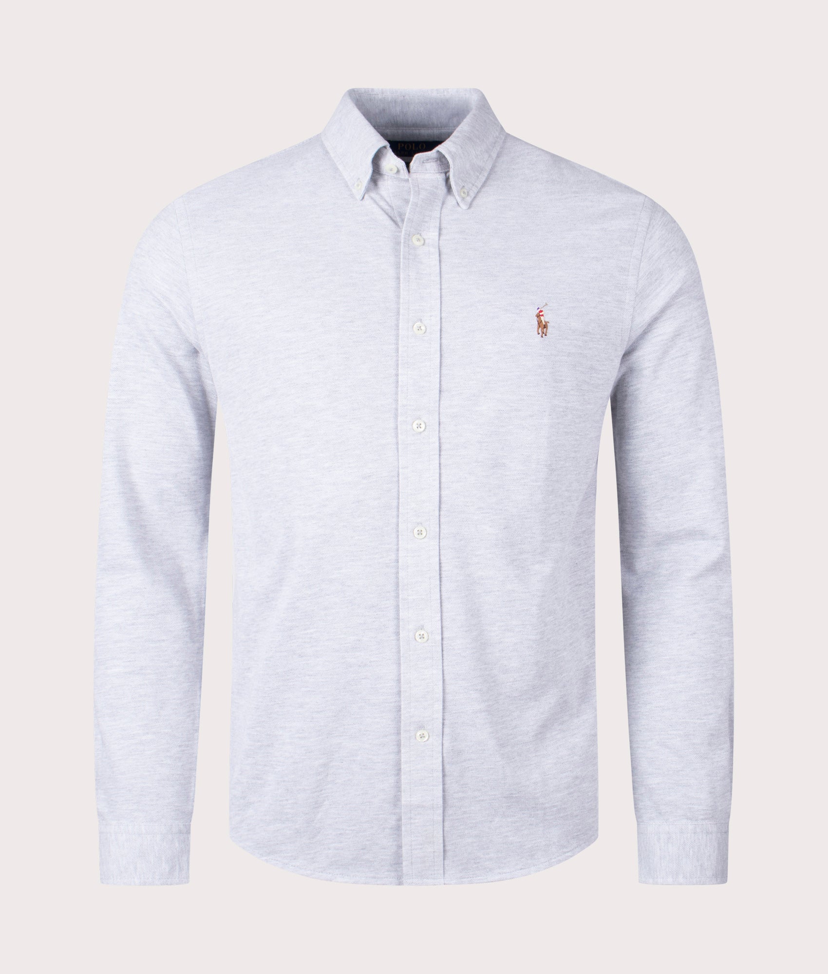 Polo Ralph Lauren Mens Knit Oxford Shirt - Colour: 004 Andover Heather/Multi PP - Size: Small