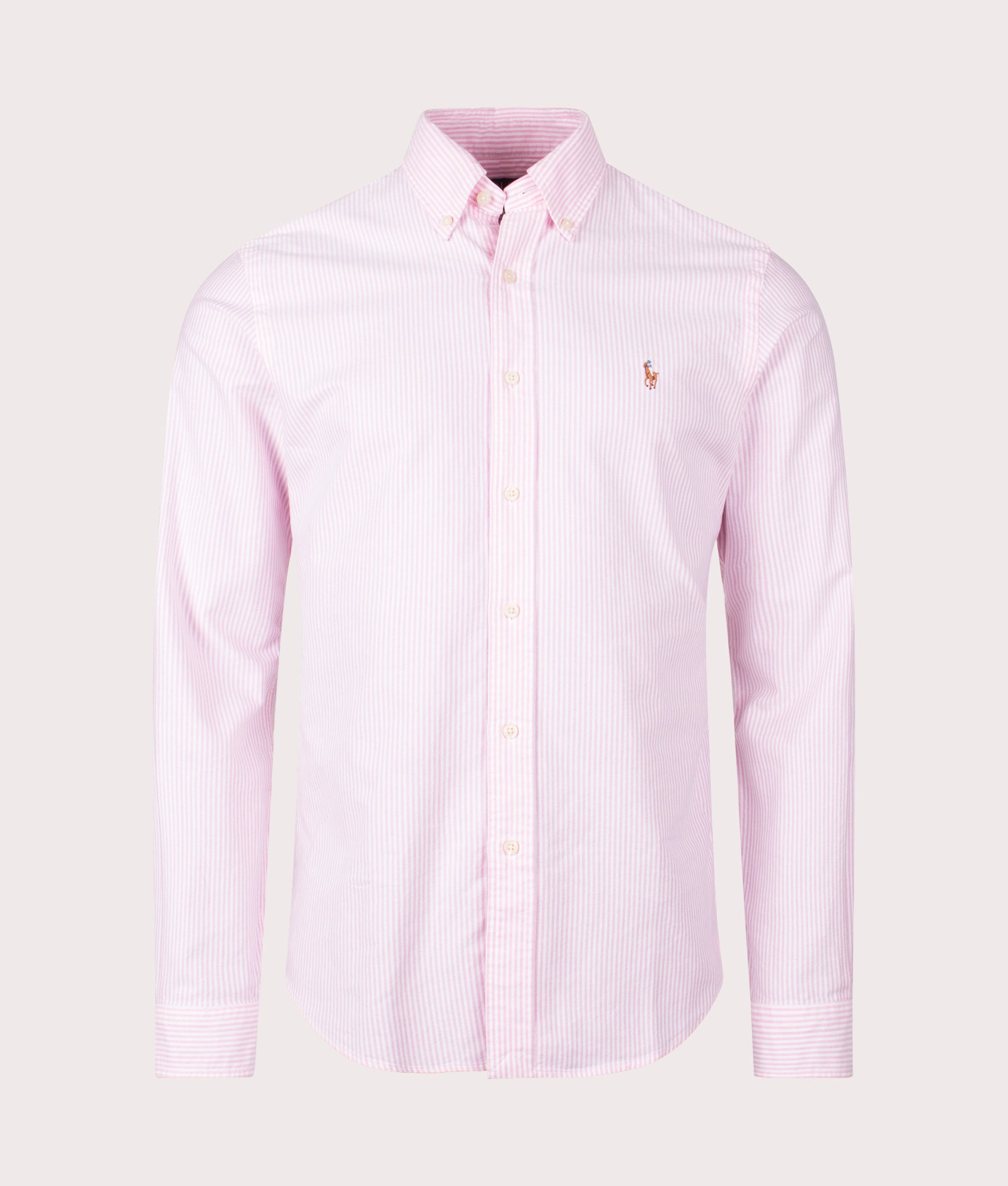 Polo Ralph Lauren Mens Custom Fit Lightweight Sport Shirt - Colour: 001 Uni Stripe New Rose/White - 