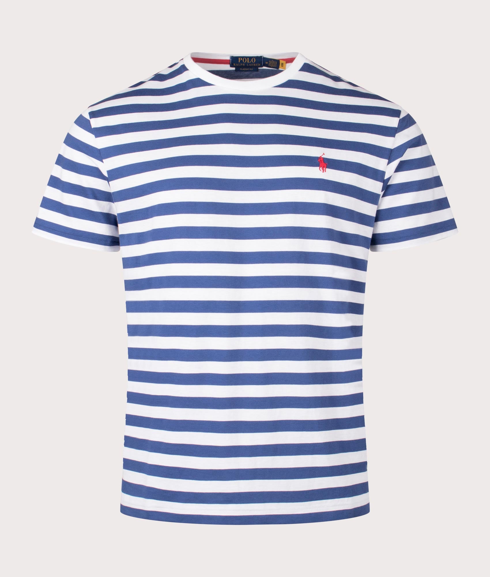 Polo Ralph Lauren Mens Classic Fit Striped Jersey T-Shirt - Colour: 001 Old Royal/White - Size: Larg