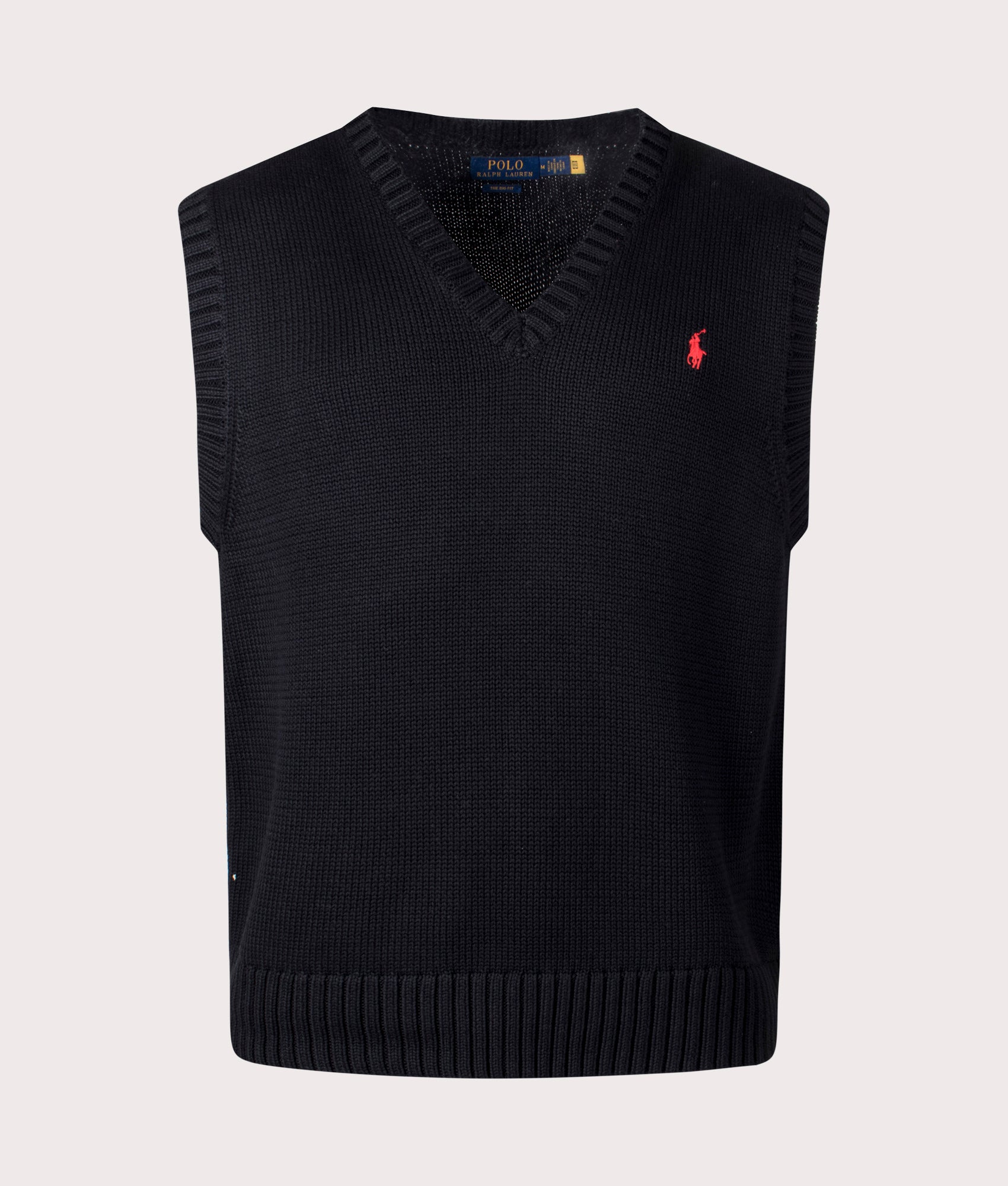 Polo Ralph Lauren Mens Sleeveless V-Neck Knitted Vest - Colour: 001 Polo Black - Size: XL