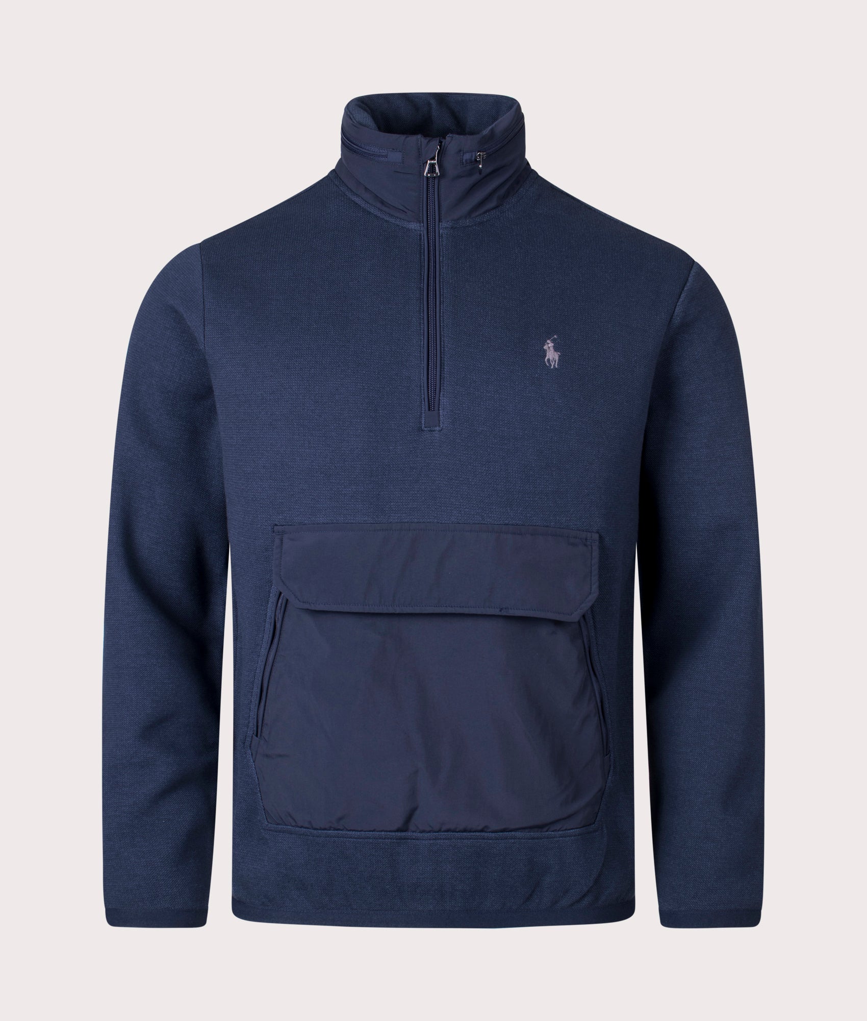 Polo Ralph Lauren Mens Jersey Quarter Zip Sweatshirt - Colour: 001 Aviator Navy - Size: Large