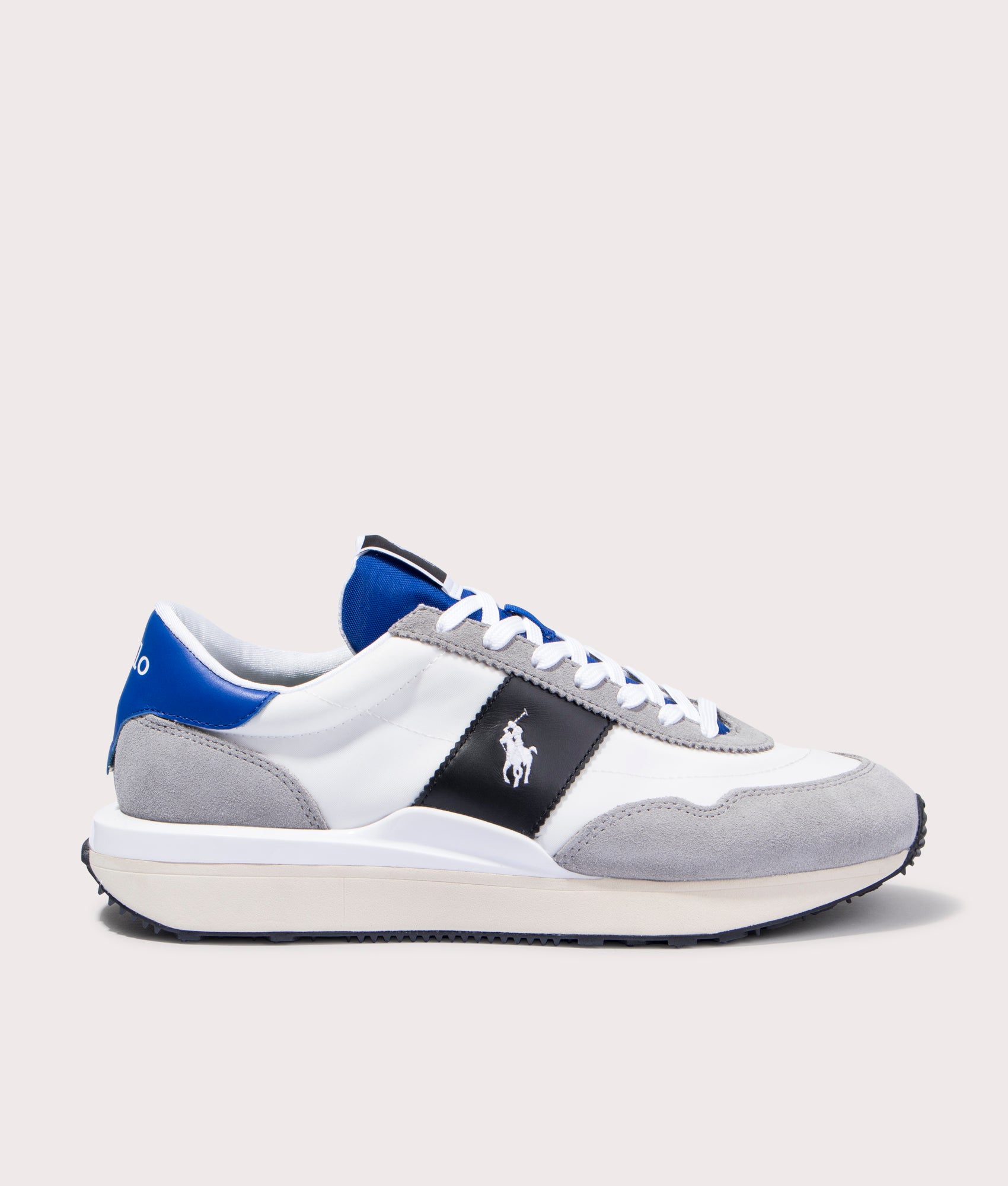 Polo Ralph Lauren Mens Train 89 PP Low Top Lace Sneakers - Colour: 002 Soft Grey/Black/Royal - Size: