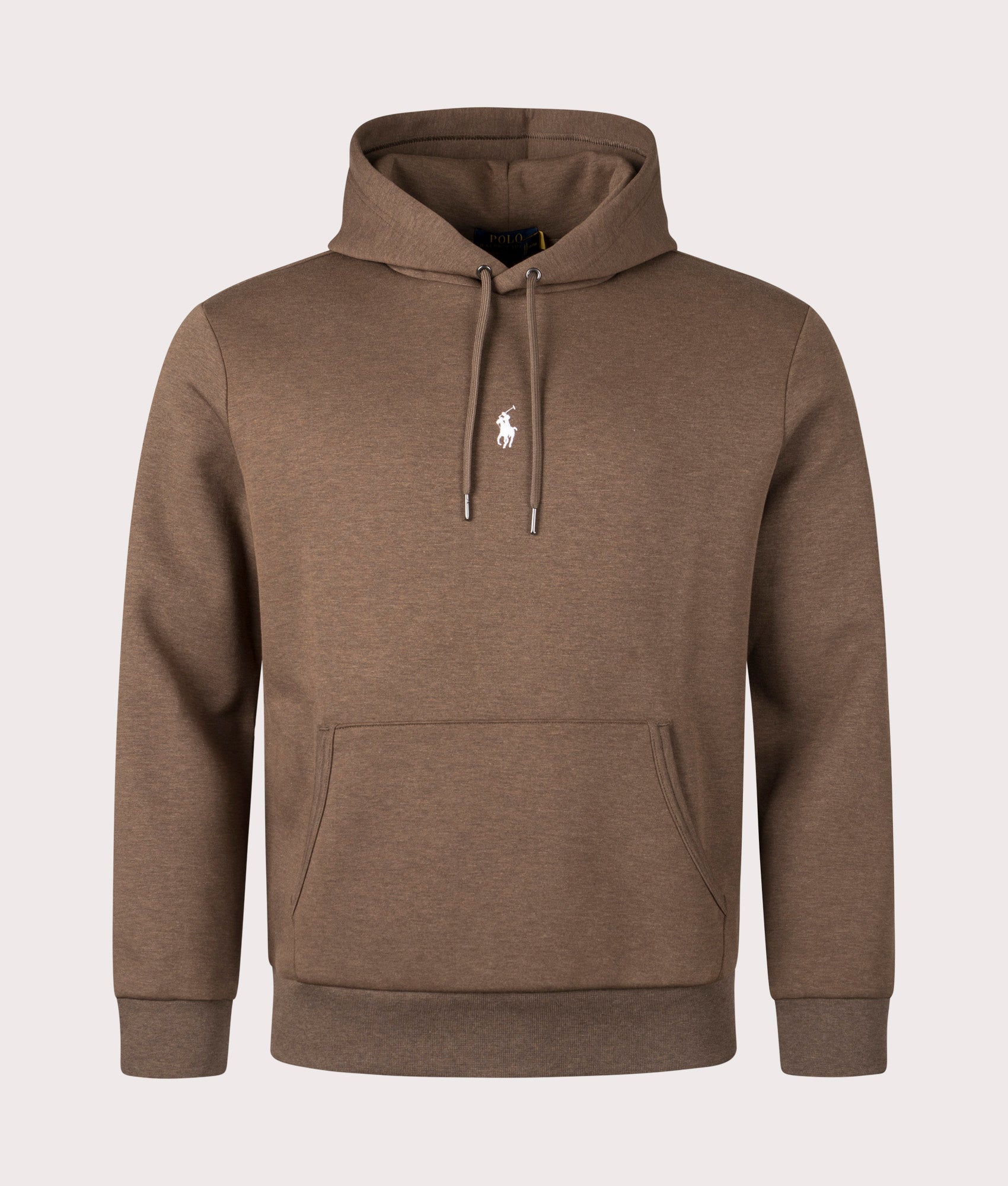 Polo Ralph Lauren Mens Double Knit Central Logo Hoodie - Colour: 030 Cedar Heather - Size: Small