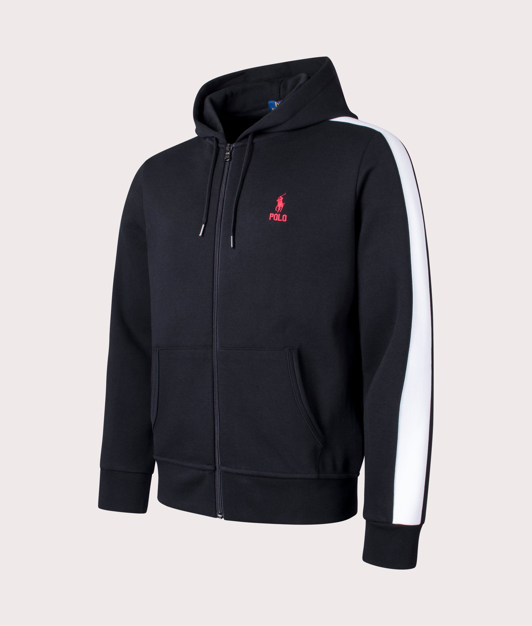 Polo Ralph Lauren Mens Taped Sleeve Zip Through Hoodie - Colour: 002 Polo Black Multi - Size: Medium