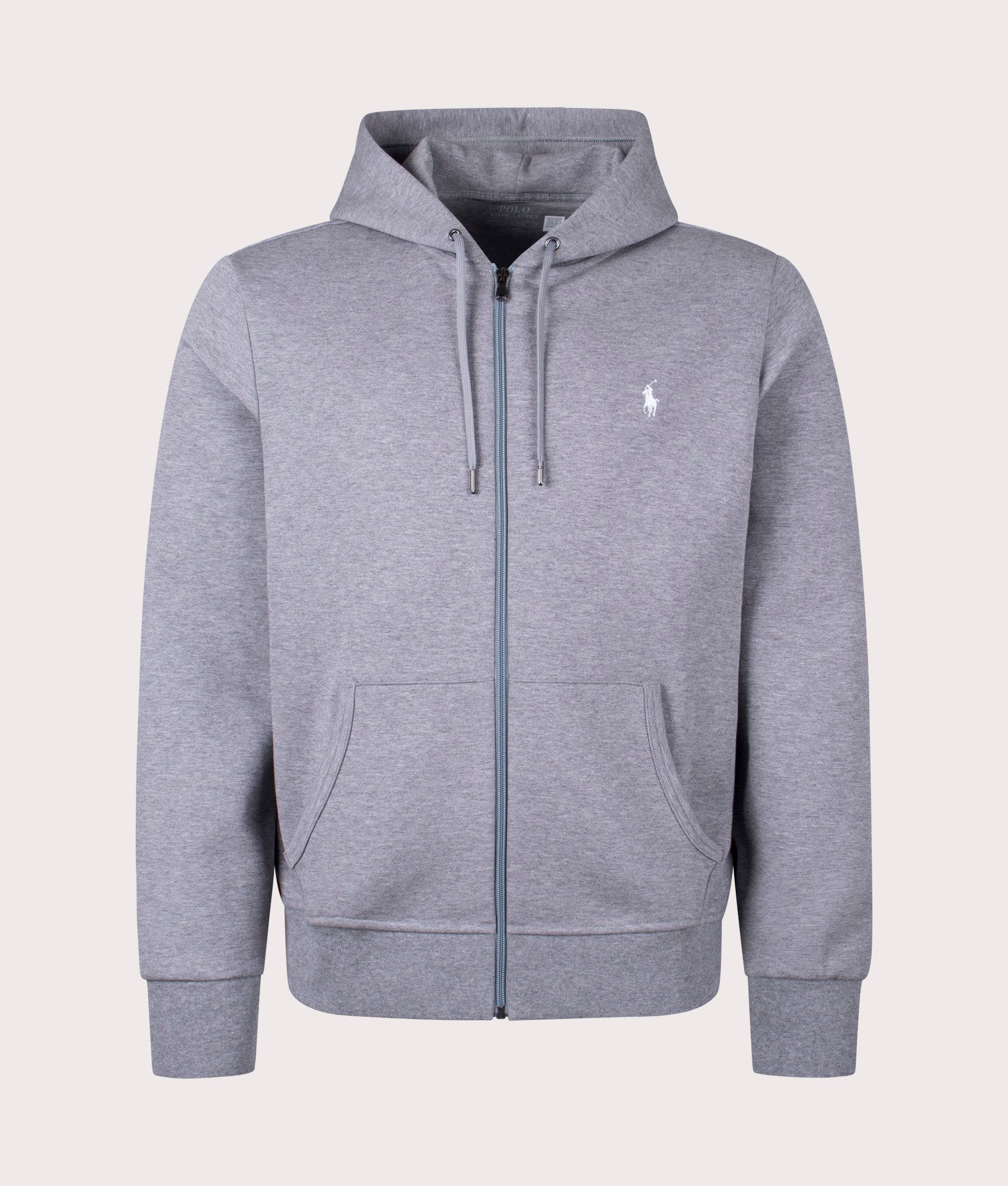 Polo Ralph Lauren Mens Zip Through Double Knit Zip Up Hoodie - Colour: 031 Steel Heather - Size: Lar