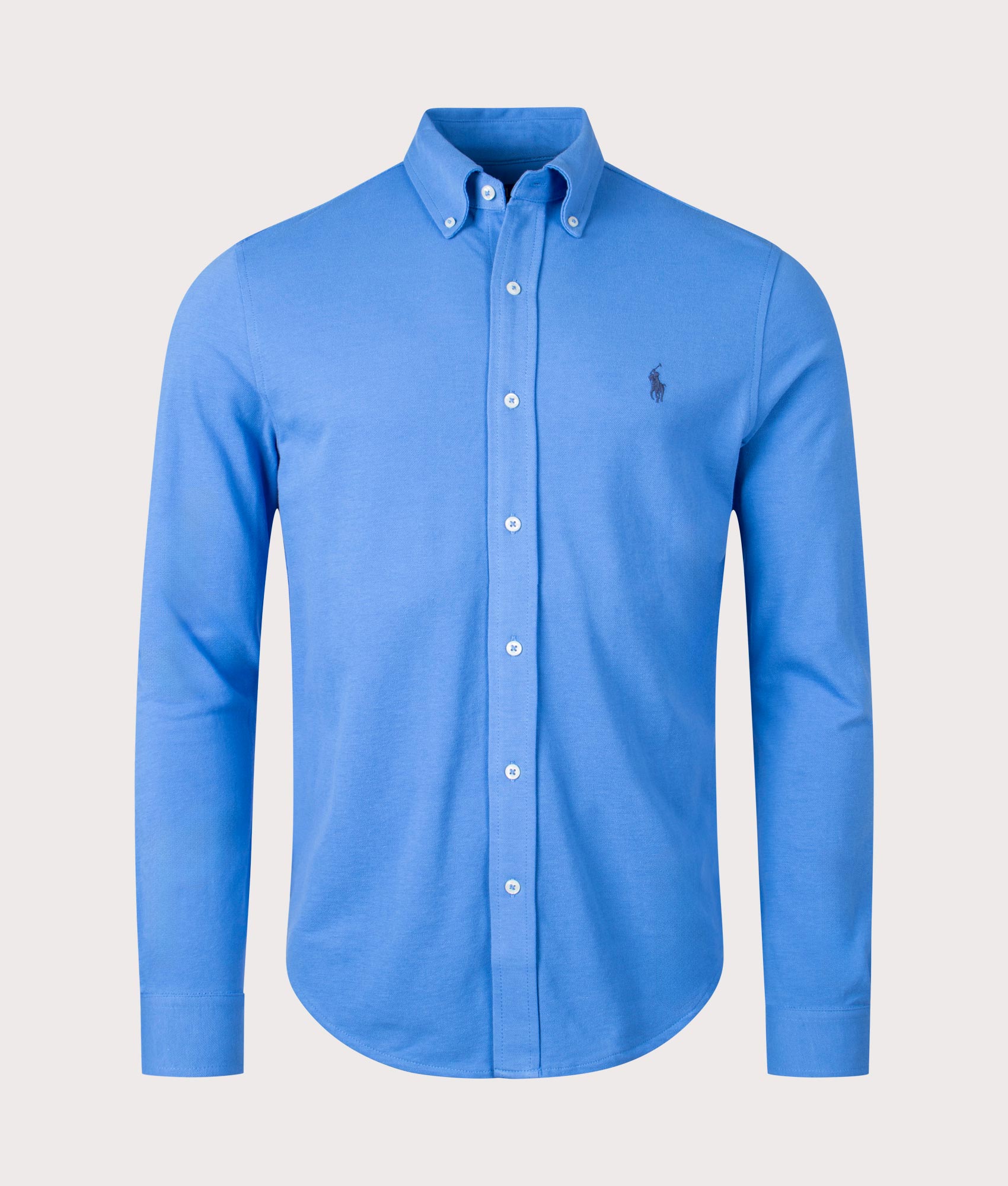 Polo Ralph Lauren Mens Featherweight Mesh Shirt - Colour: 121 New England Blue - Size: Medium