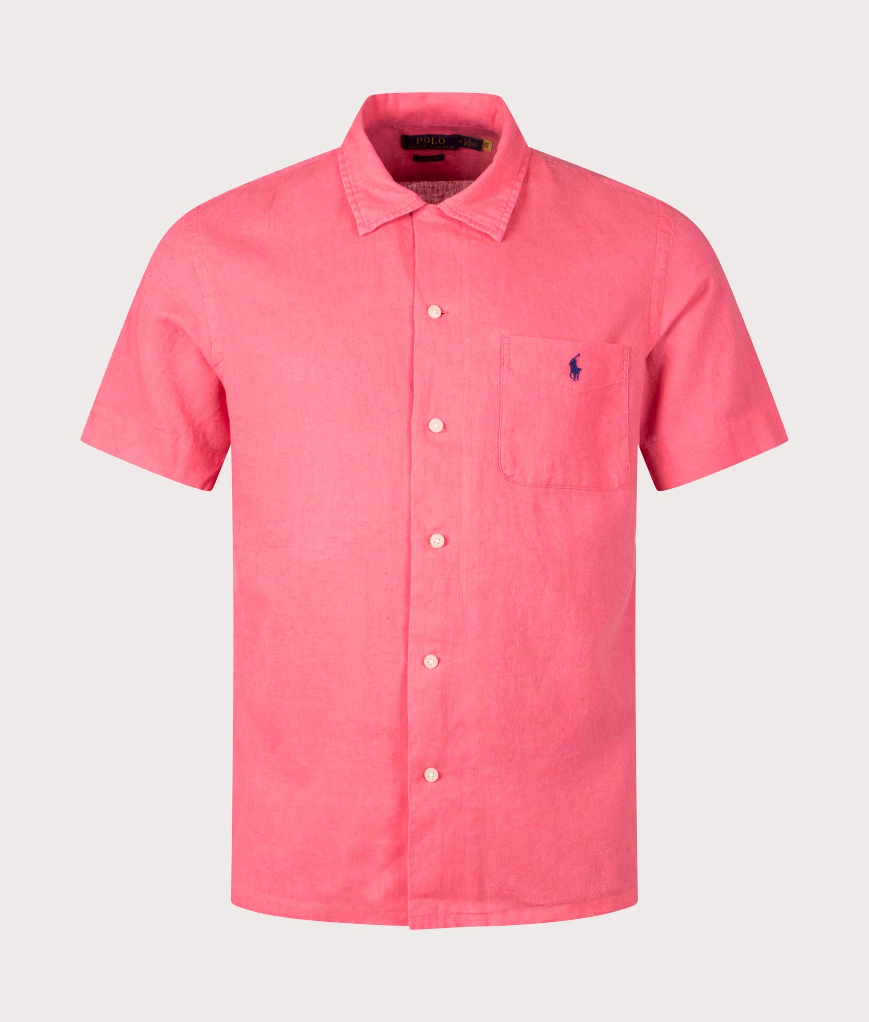 Polo Ralph Lauren Mens Classic Fit Short Sleeve Plain Weave Shirt - Colour: 003 Palle Red - Size: XL