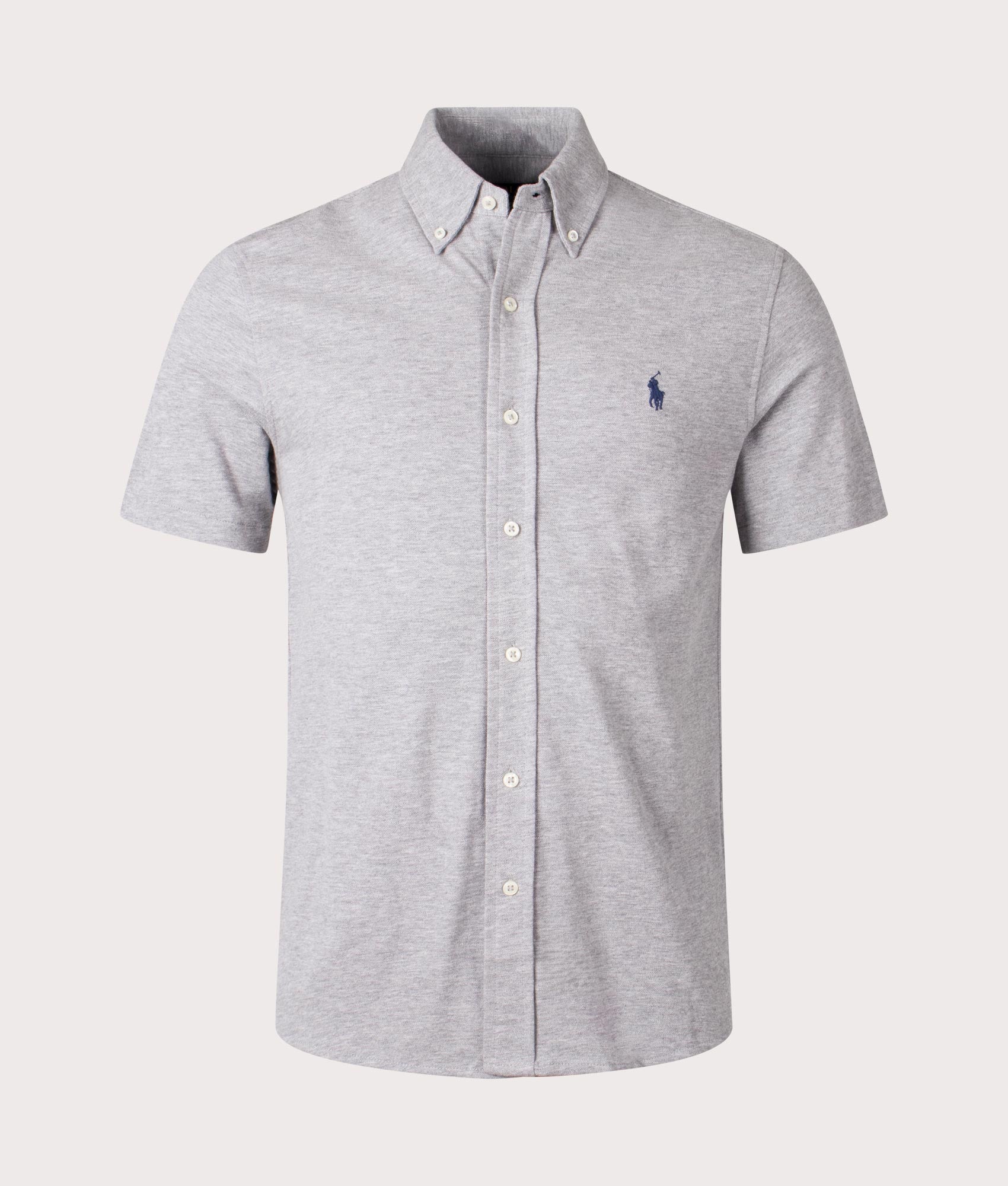 Polo Ralph Lauren Mens Featherweight Mesh Short Sleeve Shirt - Colour: 015 Andover Heather - Size: S