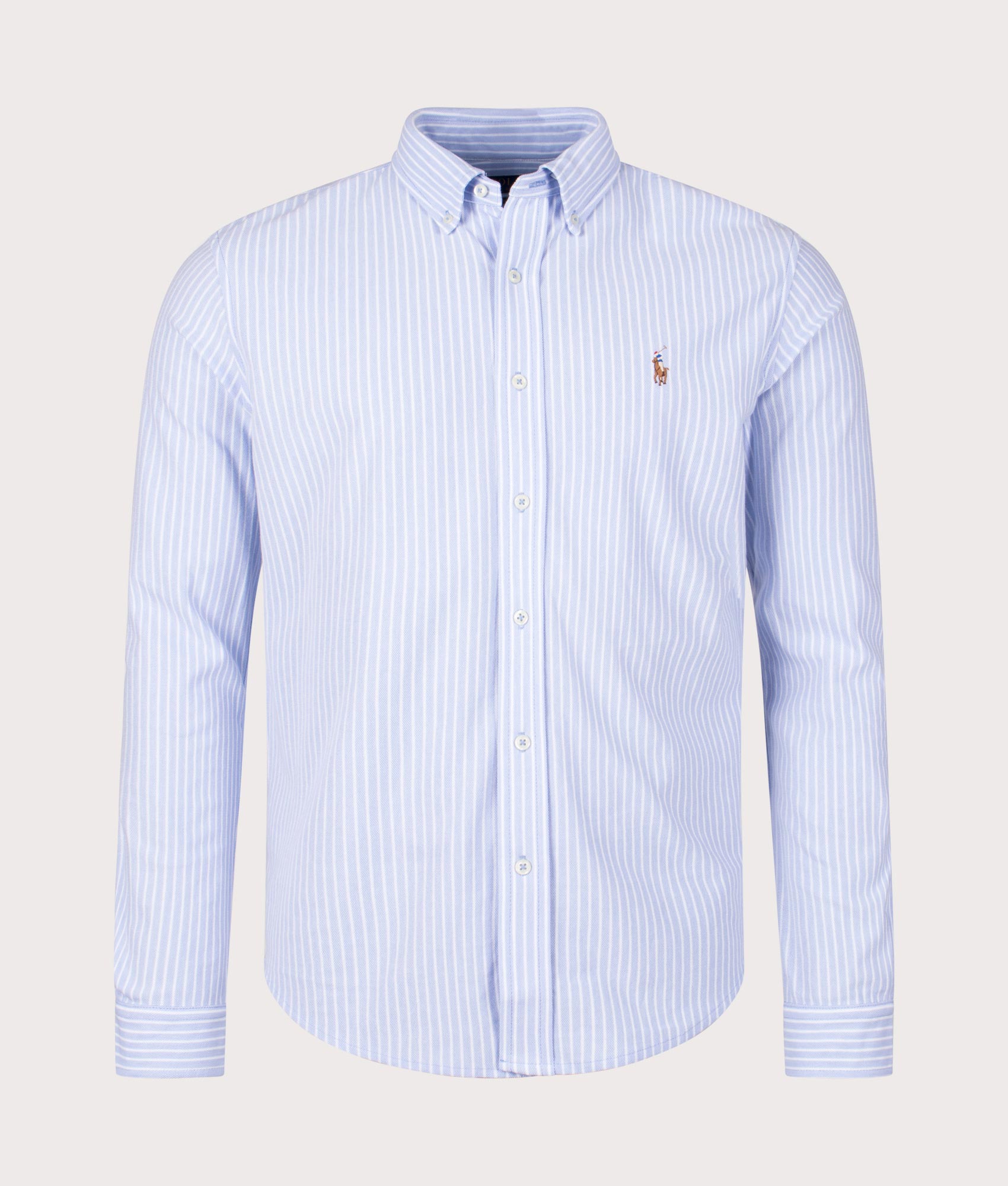 Polo Ralph Lauren Mens Mesh Sport Striped Shirt - Colour: 002 Dress Shirt Blue/White - Size: Large
