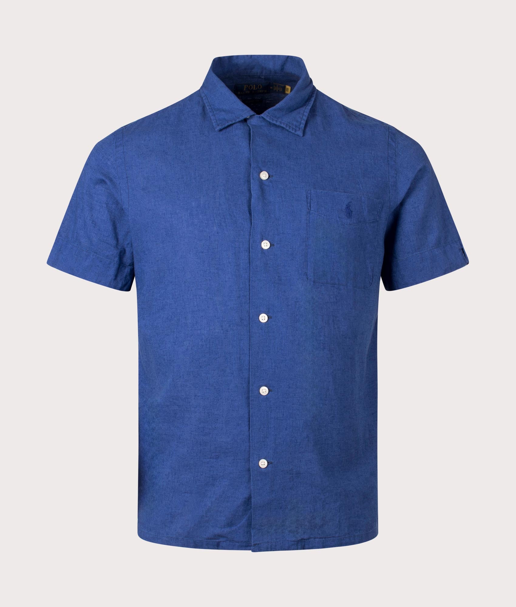 Polo Ralph Lauren Mens Classic Fit Short Sleeve Plain Weave Shirt - Colour: 002 Beach Royal - Size: 