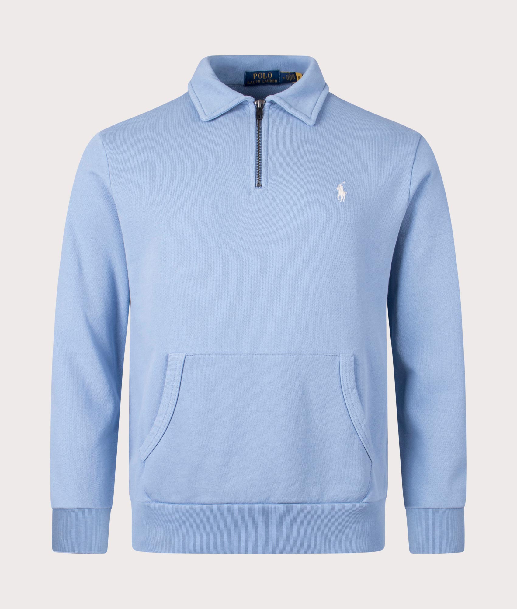 Polo Ralph Lauren Mens Quarter Zip Sweatshirt - Colour: 003 Channel Blue - Size: Medium