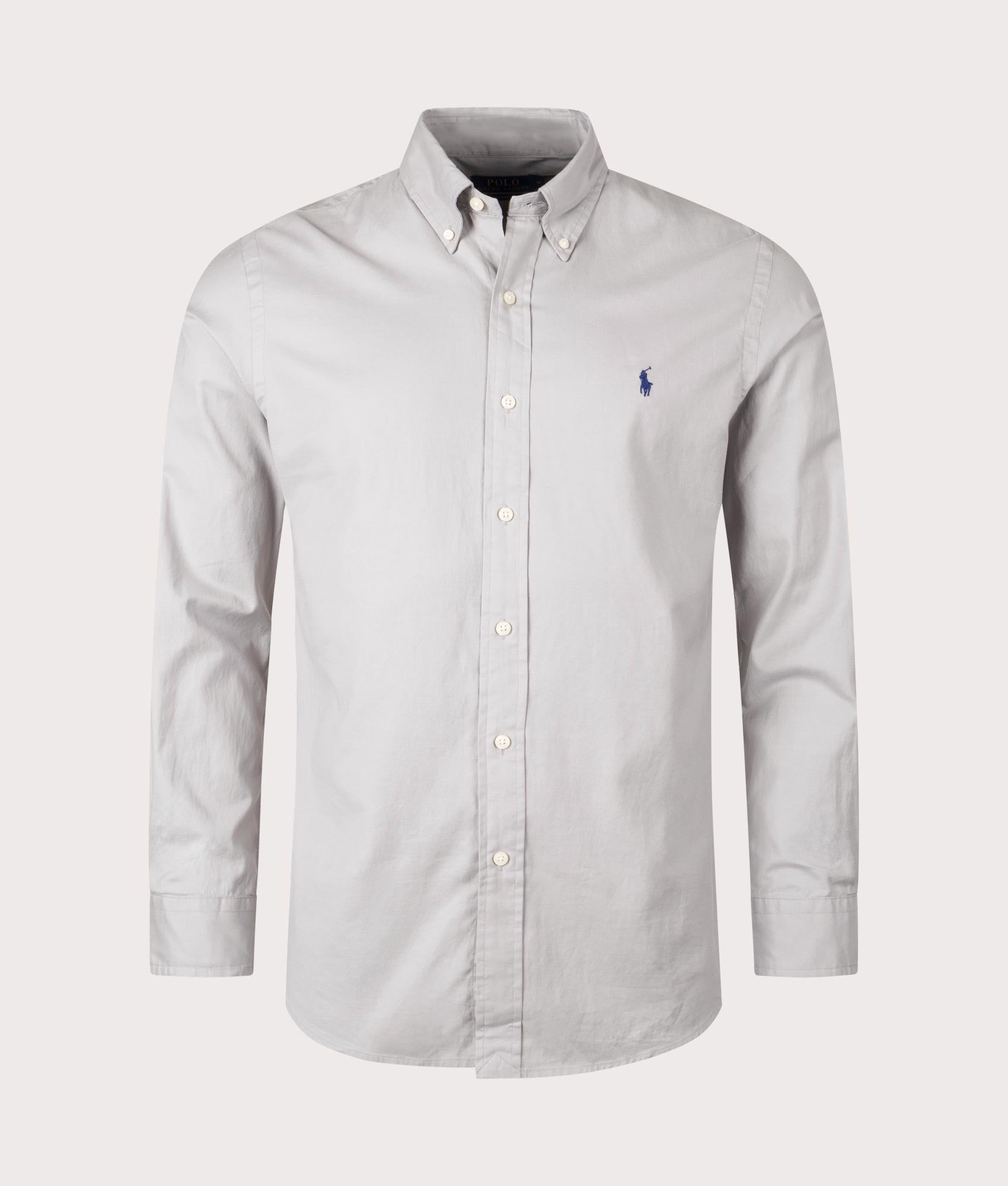 Polo Ralph Lauren Mens Custom Fit Stretch Oxford Shirt - Colour: 009 Grey - Size: Large