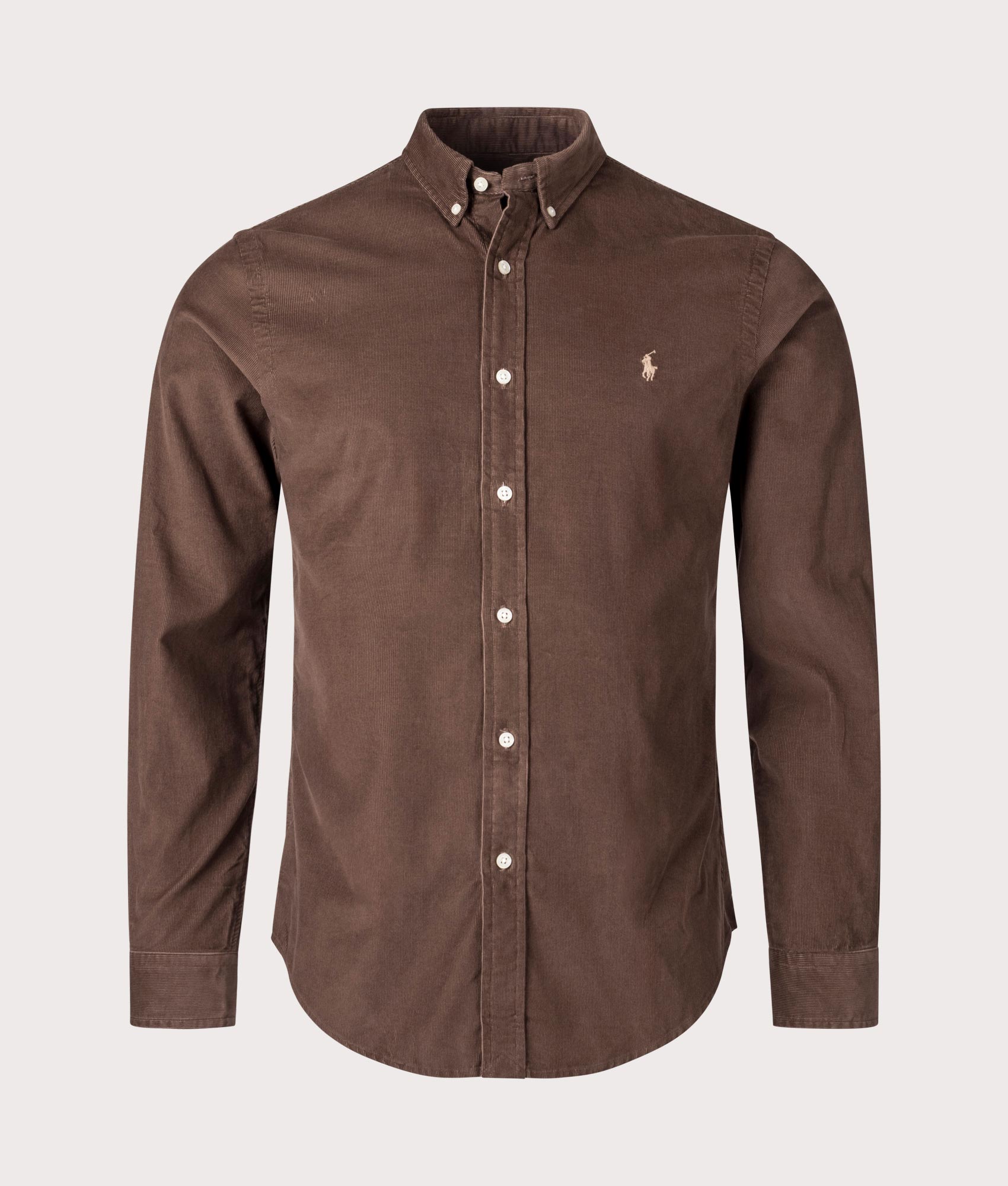 Polo Ralph Lauren Mens Slim Fit Corduroy Shirt - Colour: 013 Chocolate Mousse - Size: XL