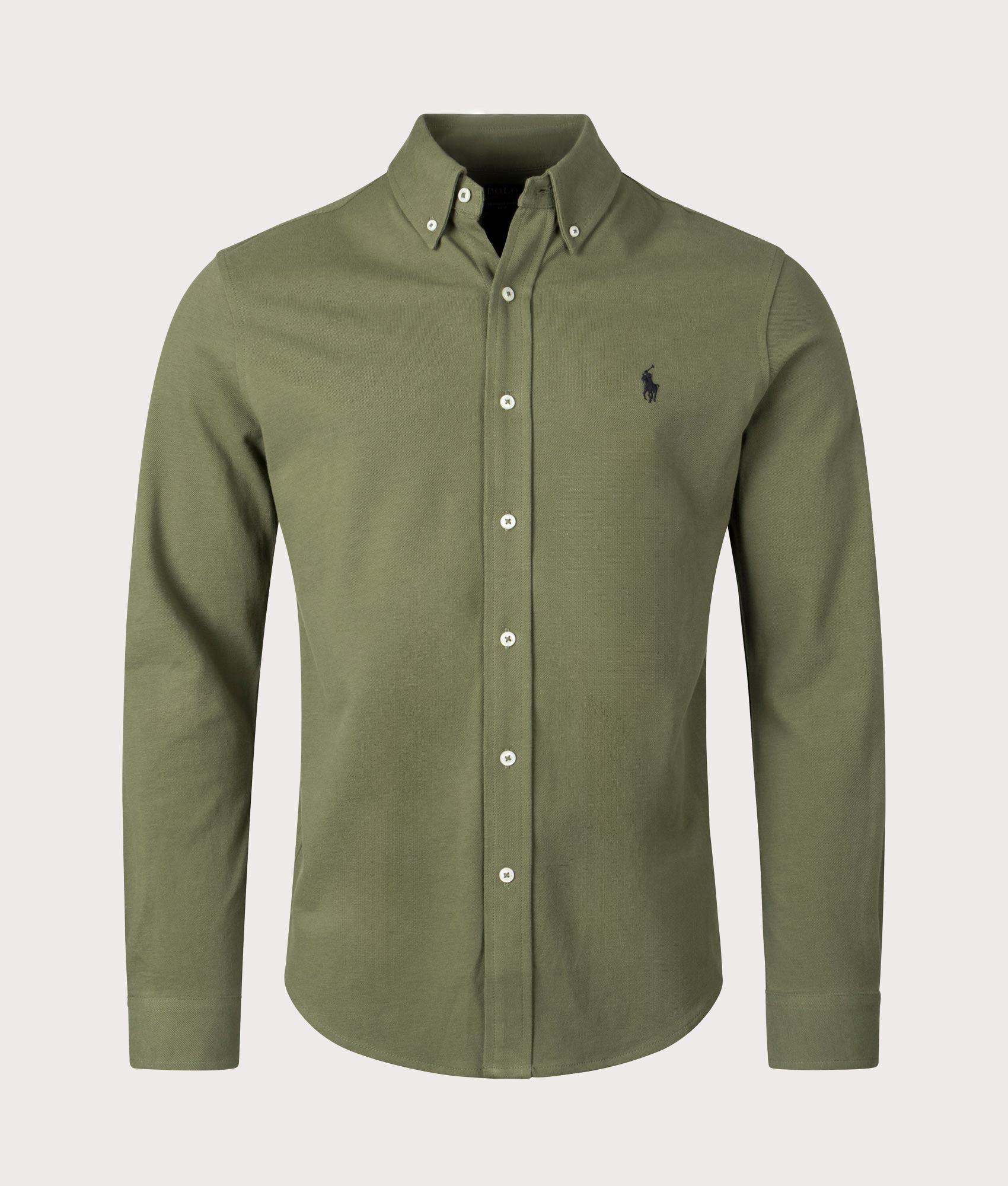 Polo Ralph Lauren Mens Featherweight Mesh Shirt - Colour: 092 Dark Sage - Size: Small