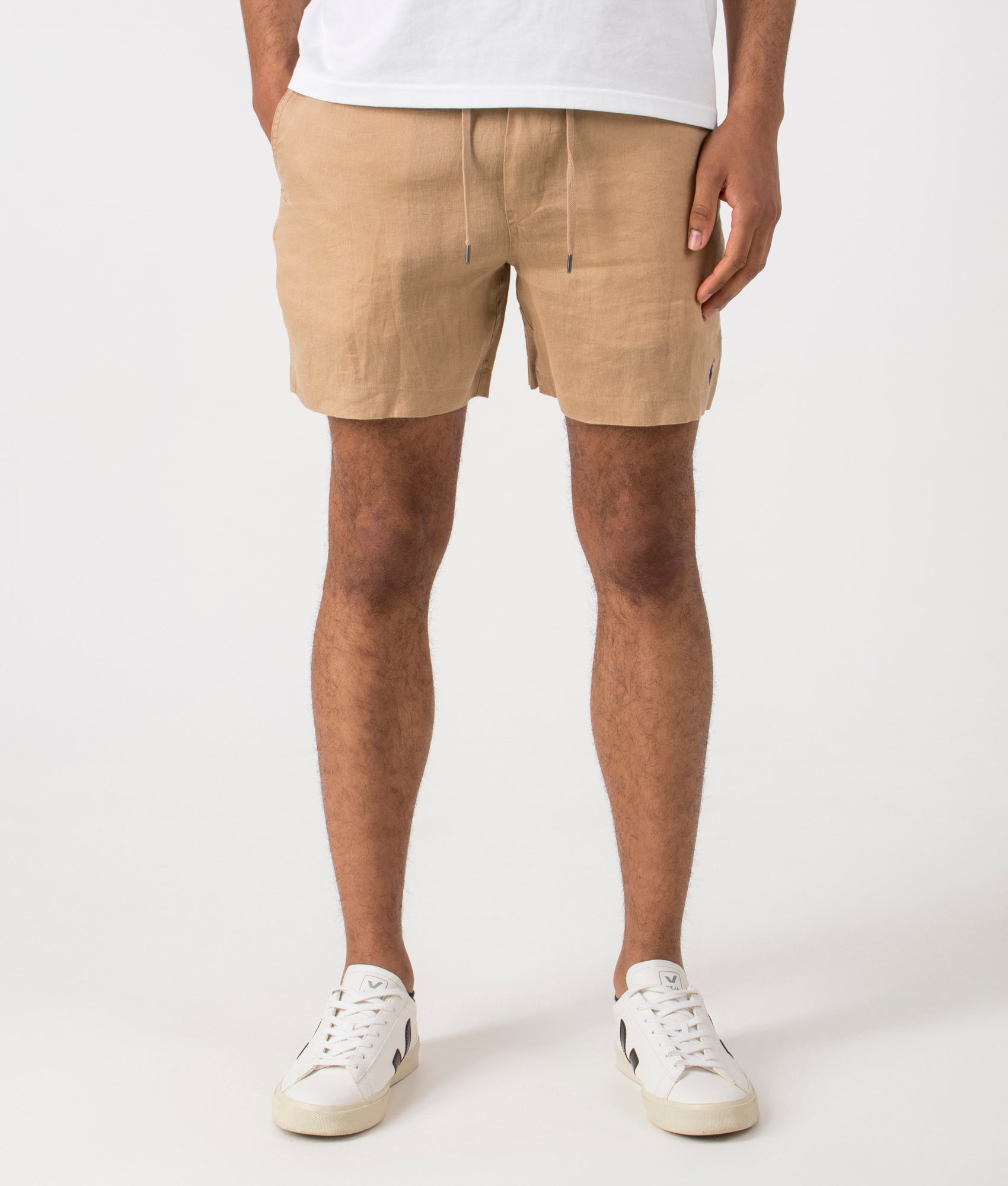 Polo Ralph Lauren Mens Classic Fit Prepster Linen Shorts - Colour: 002 Vintage Khaki - Size: XL