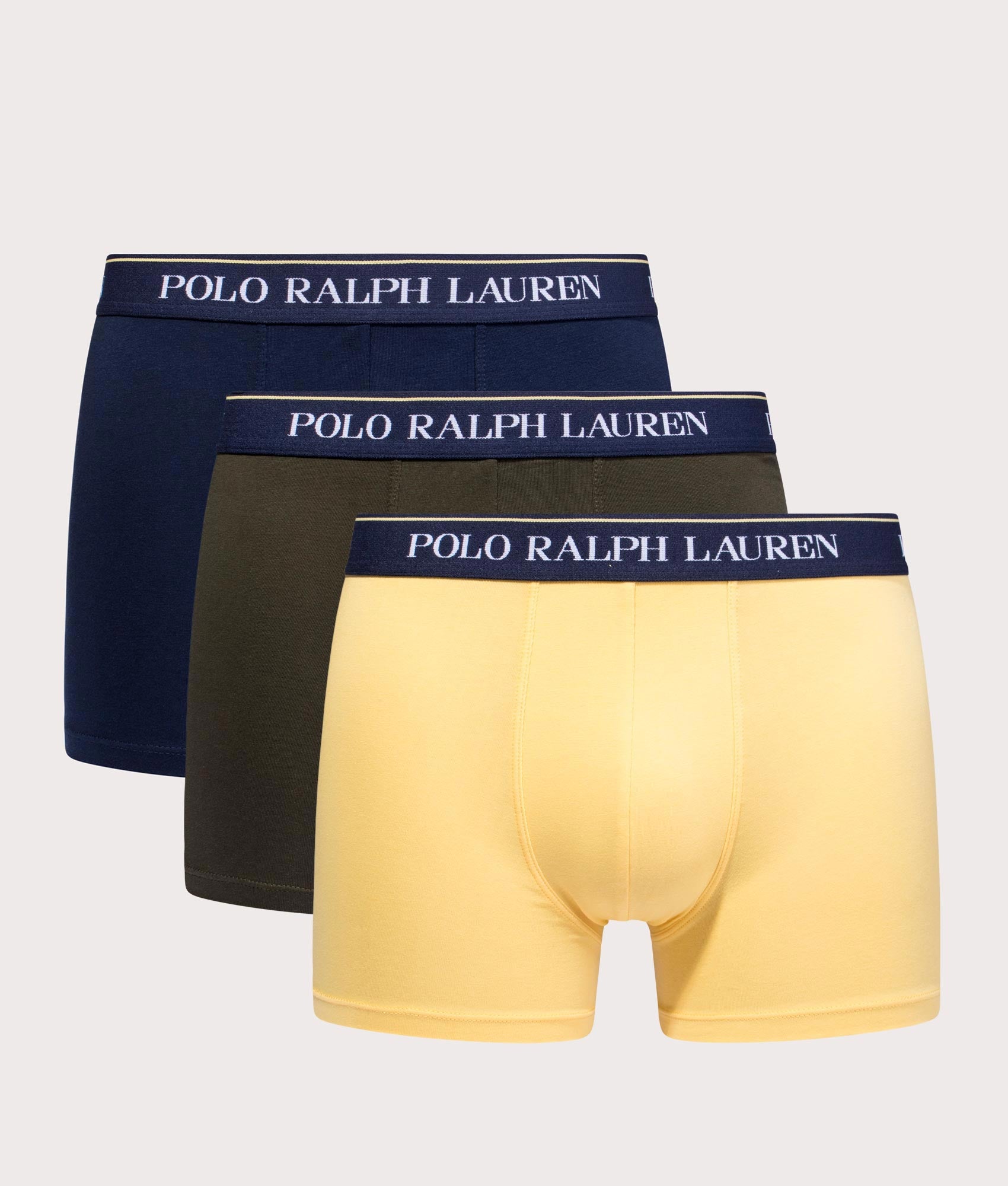 Polo Ralph Lauren Mens Three Pack Stretch Cotton Trunks - Colour: 107 Navy/Armadillo/Fall Yellow - S
