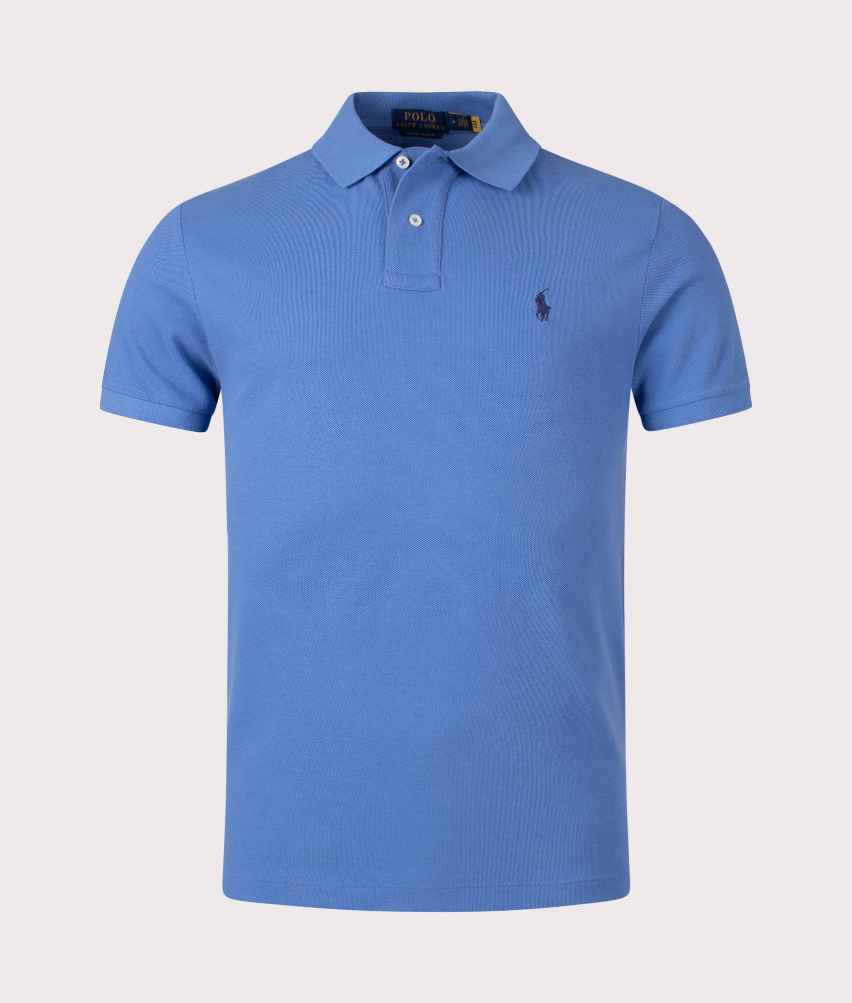 Polo Ralph Lauren Mens Custom Slim Fit Mesh Polo Shirt - Colour: 325 Nimes Blue - Size: Large
