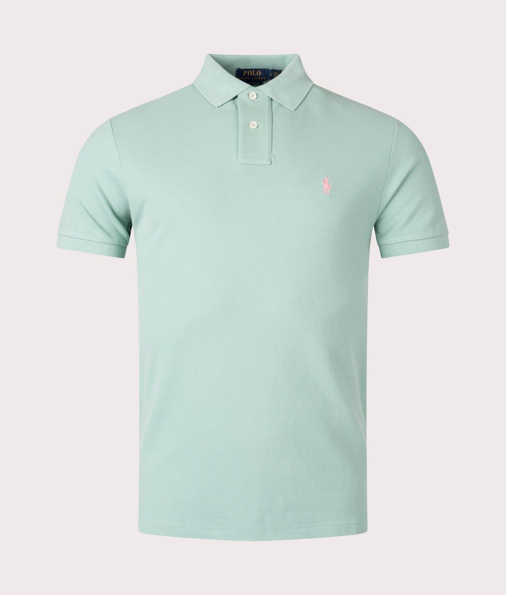 Polo Ralph Lauren Mens Custom Slim Fit Mesh Polo Shirt - Colour: 329 Essex Green - Size: Medium