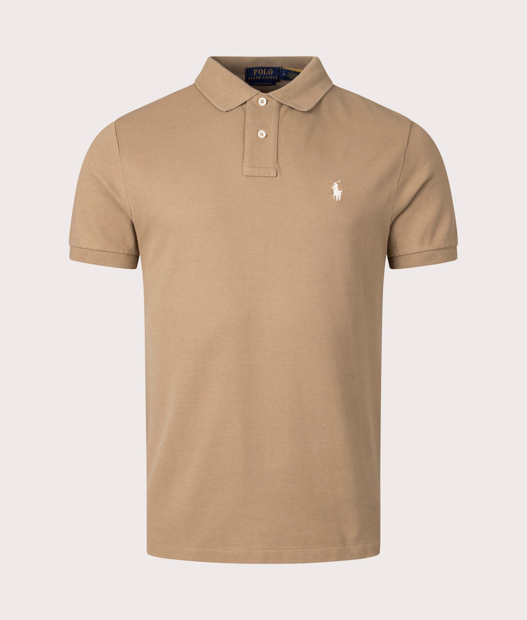 Polo Ralph Lauren Mens Custom Slim Fit Mesh Polo Shirt - Colour: 332 Cafe Tan - Size: XXL