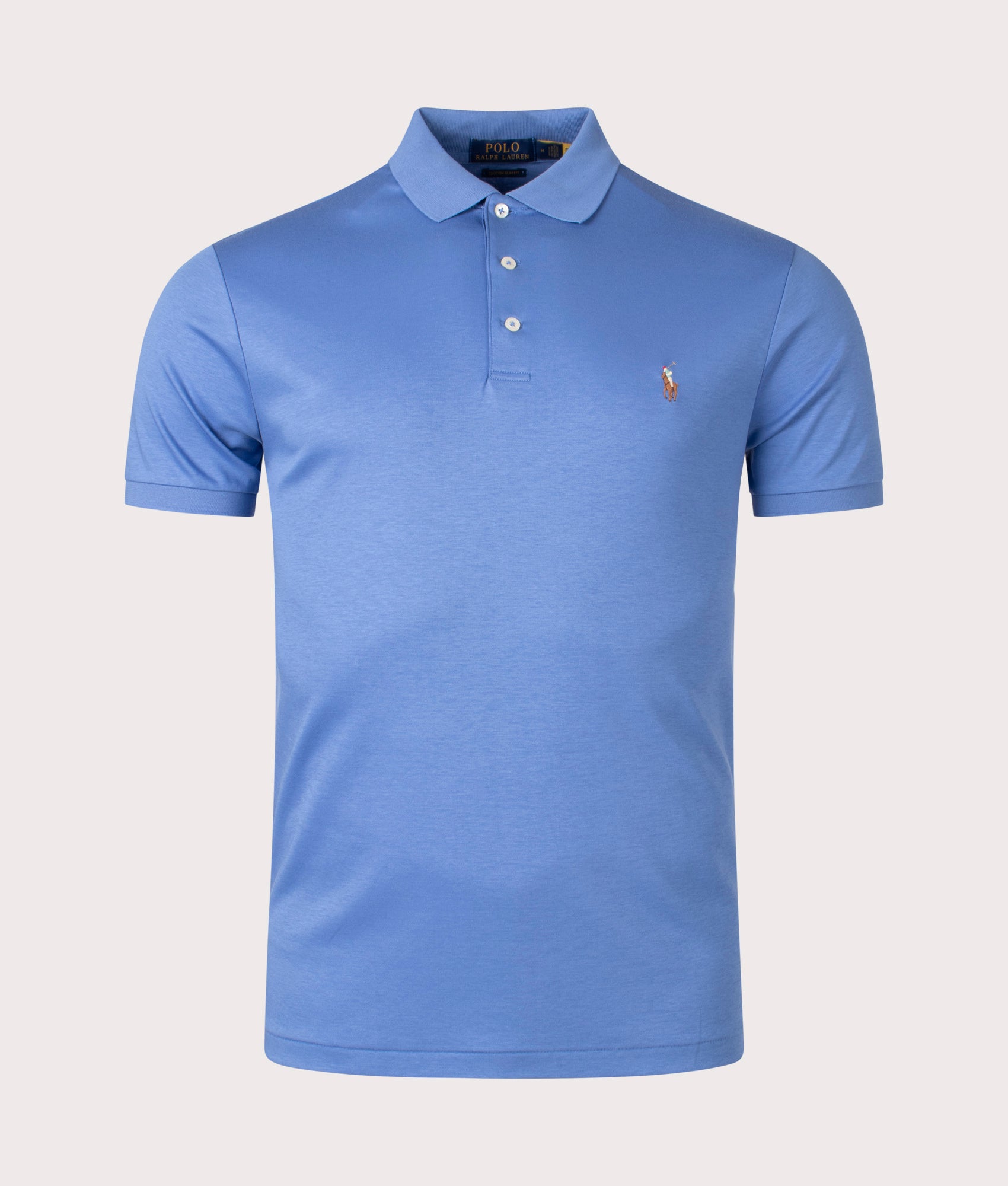 Polo Ralph Lauren Mens Custom Slim Fit Soft Cotton Polo Shirt - Colour: 126 Nimes Blue - Size: XL