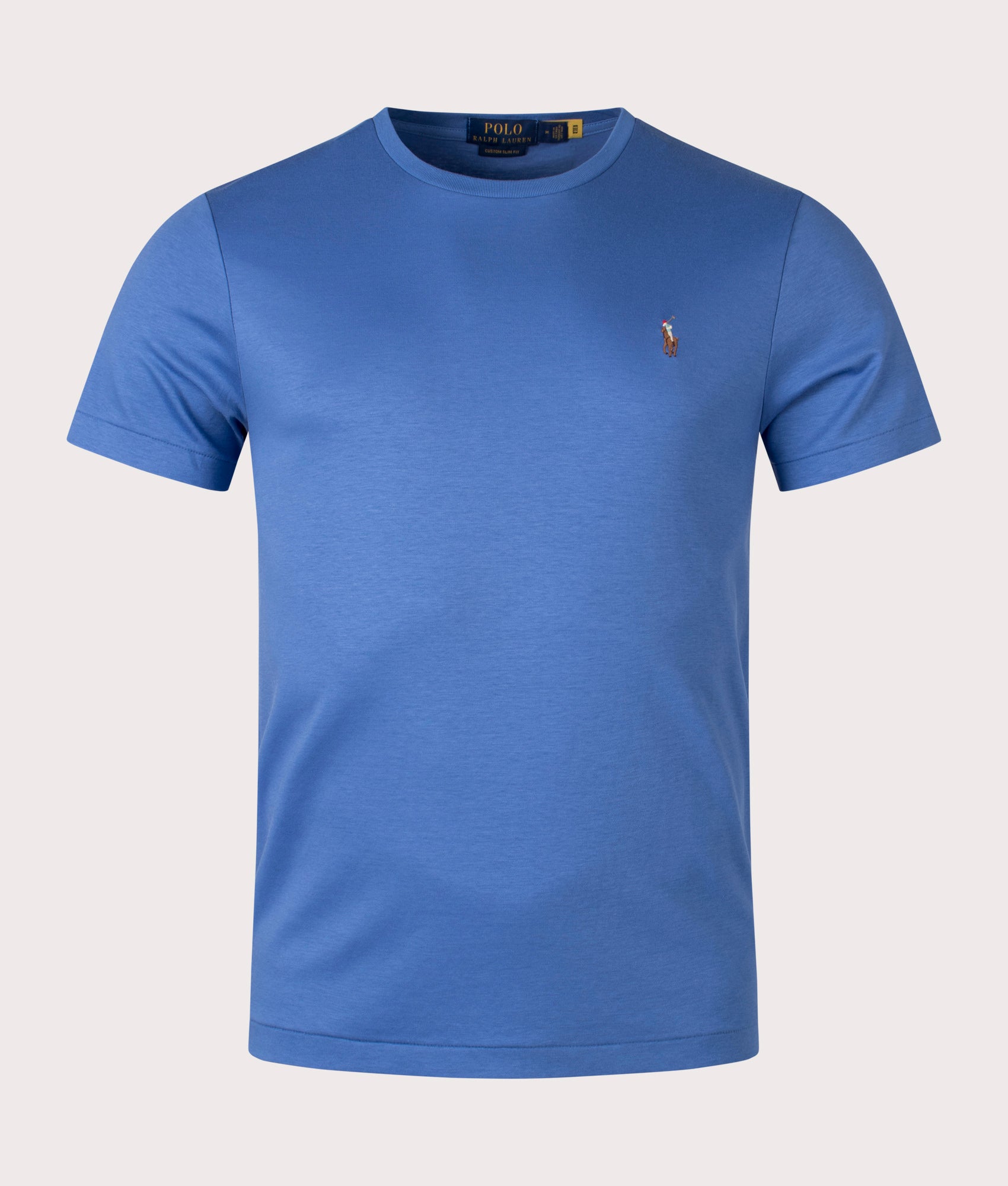 Polo Ralph Lauren Mens Custom Slim Fit Pima T-Shirt - Colour: 066 Nimes Blue - Size: Large