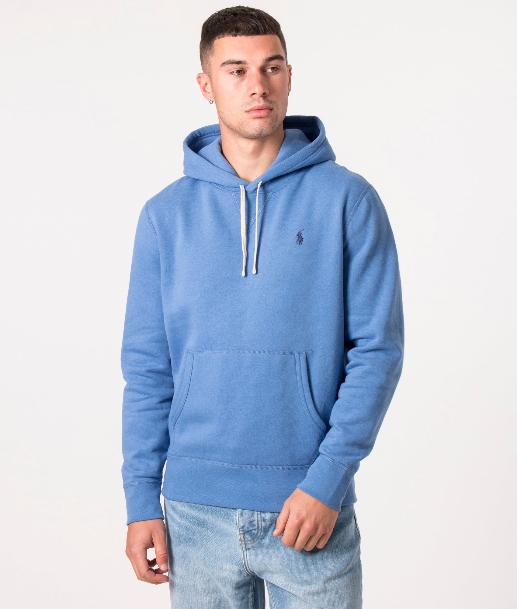 Polo Ralph Lauren Mens Relaxed Fit RL Fleece Hoodie - Colour: 079 Nimes Blue - Size: Large