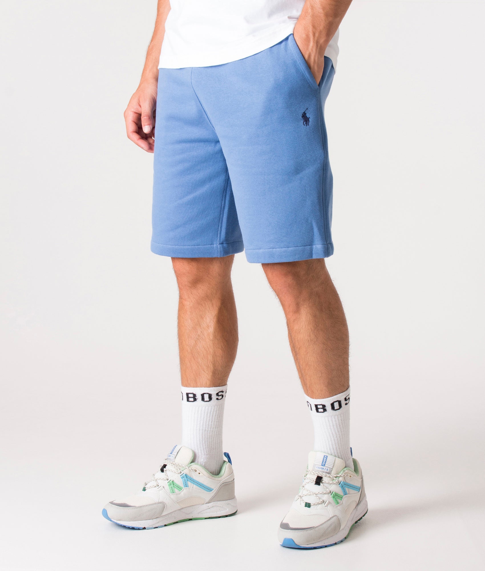 Polo Ralph Lauren Mens Regular Fit Athletic Fleece M5 Sweat Shorts - Colour: 033 Nimes Blue - Size: 