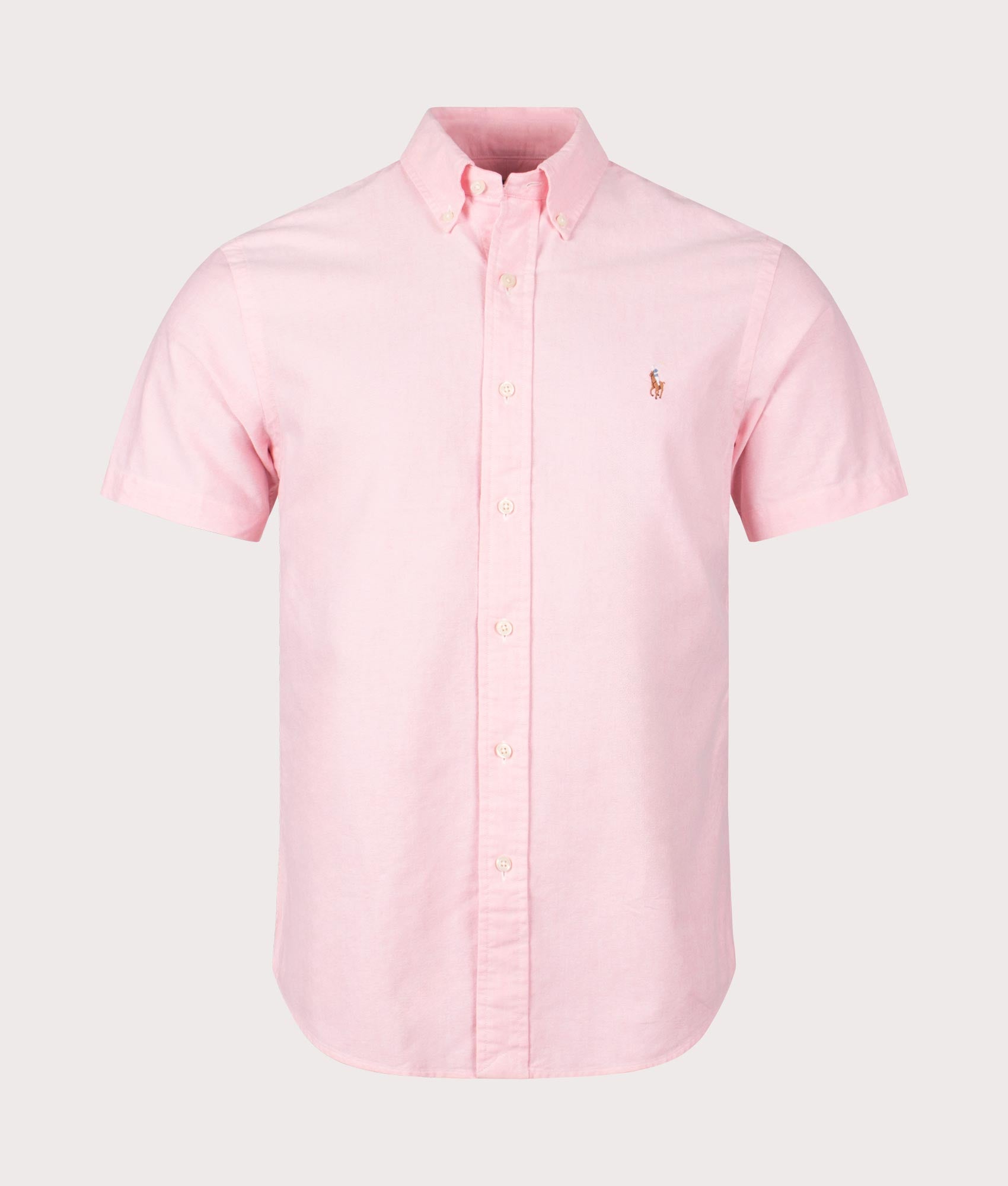 Polo Ralph Lauren Mens Custom Fit Short Sleeve Lightweight Oxford Shirt - Colour: 003 BSR Pink - Siz