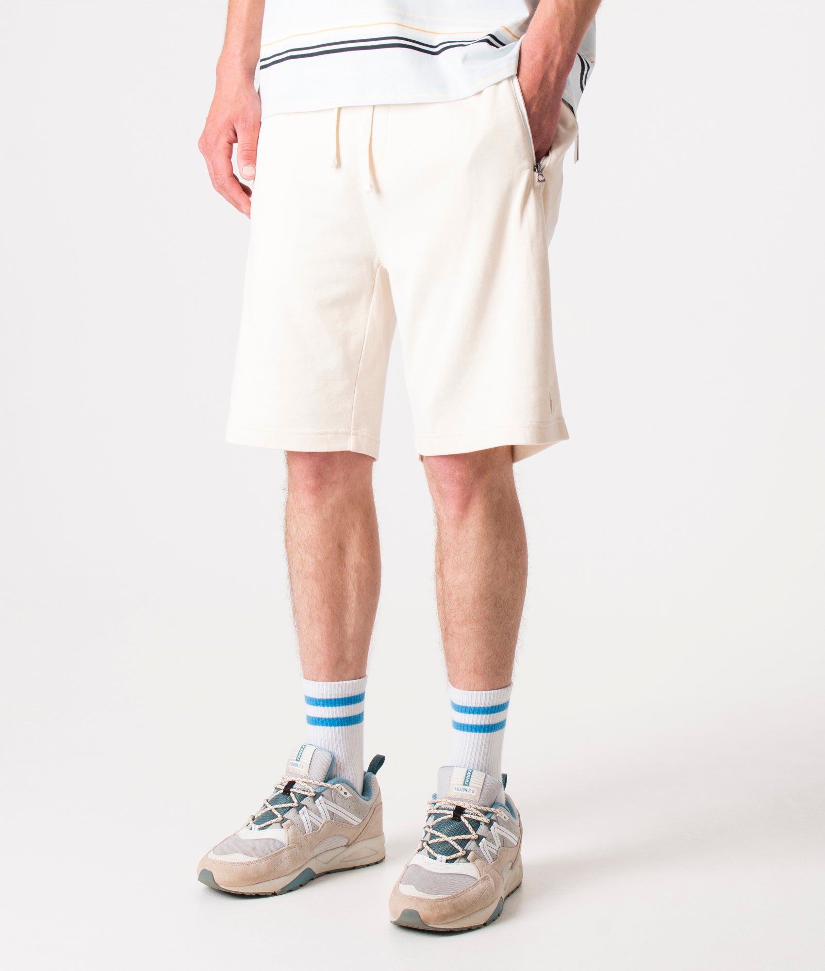 Polo Ralph Lauren Mens Regular Fit Athletic Sweat Shorts - Colour: 011 Guide Cream - Size: Medium