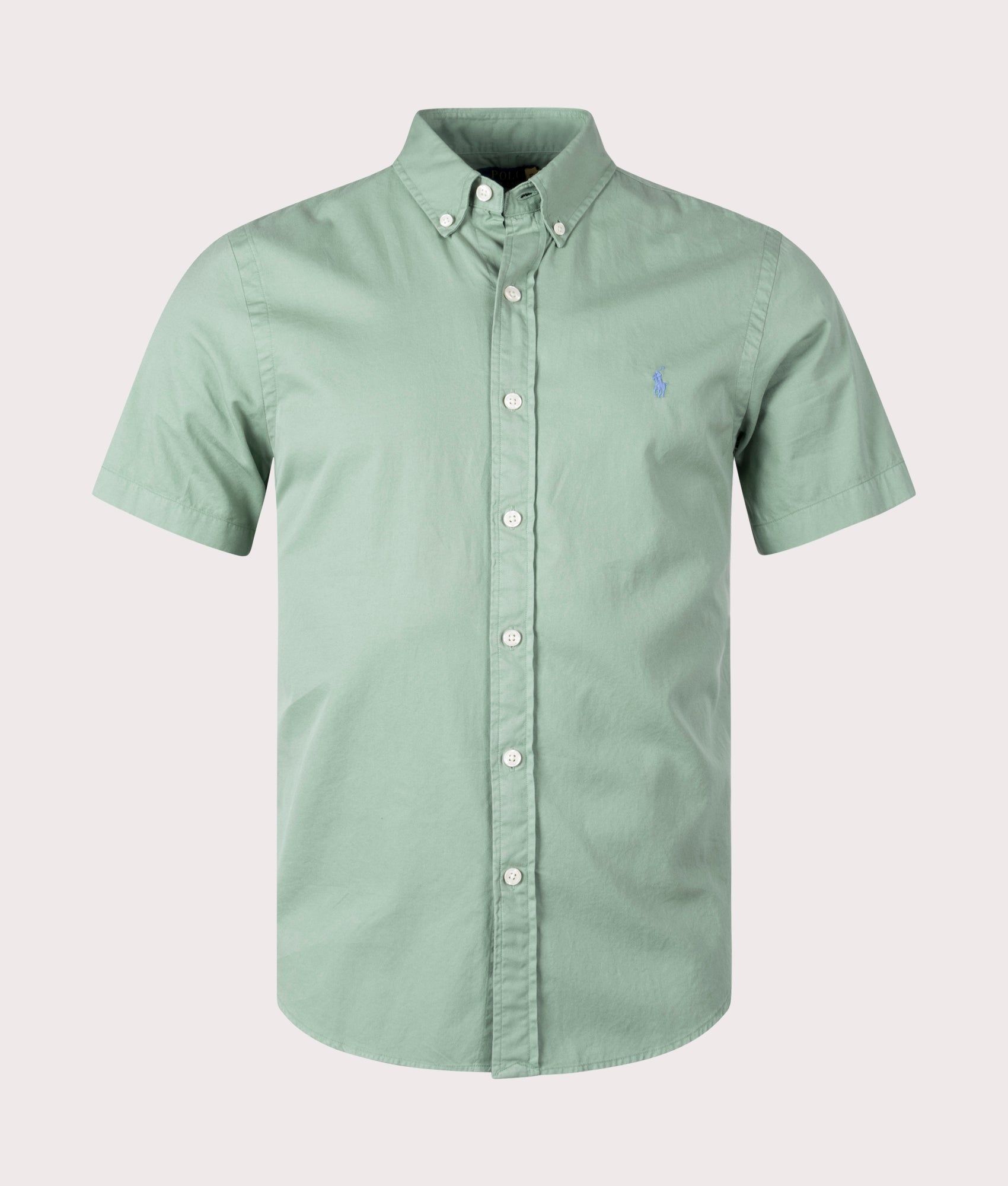 Polo Ralph Lauren Mens Slim Fit Short Sleeve Twill Sport Shirt - Colour: 001 Faded Mint - Size: Medi