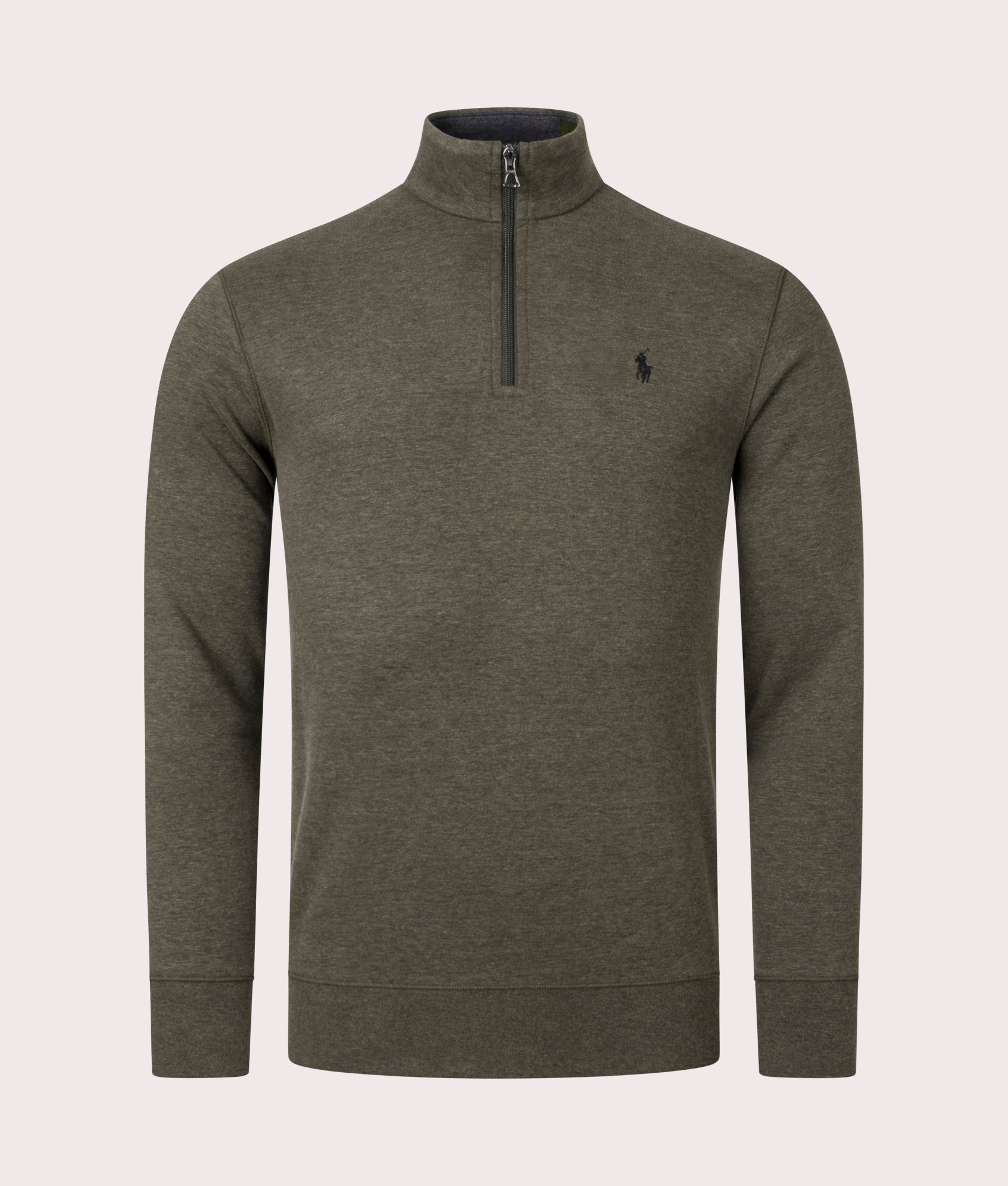 Polo Ralph Lauren Mens Quarter Zip Sweatshirt - Colour: 053 Wilson Olive Heather - Size: XL