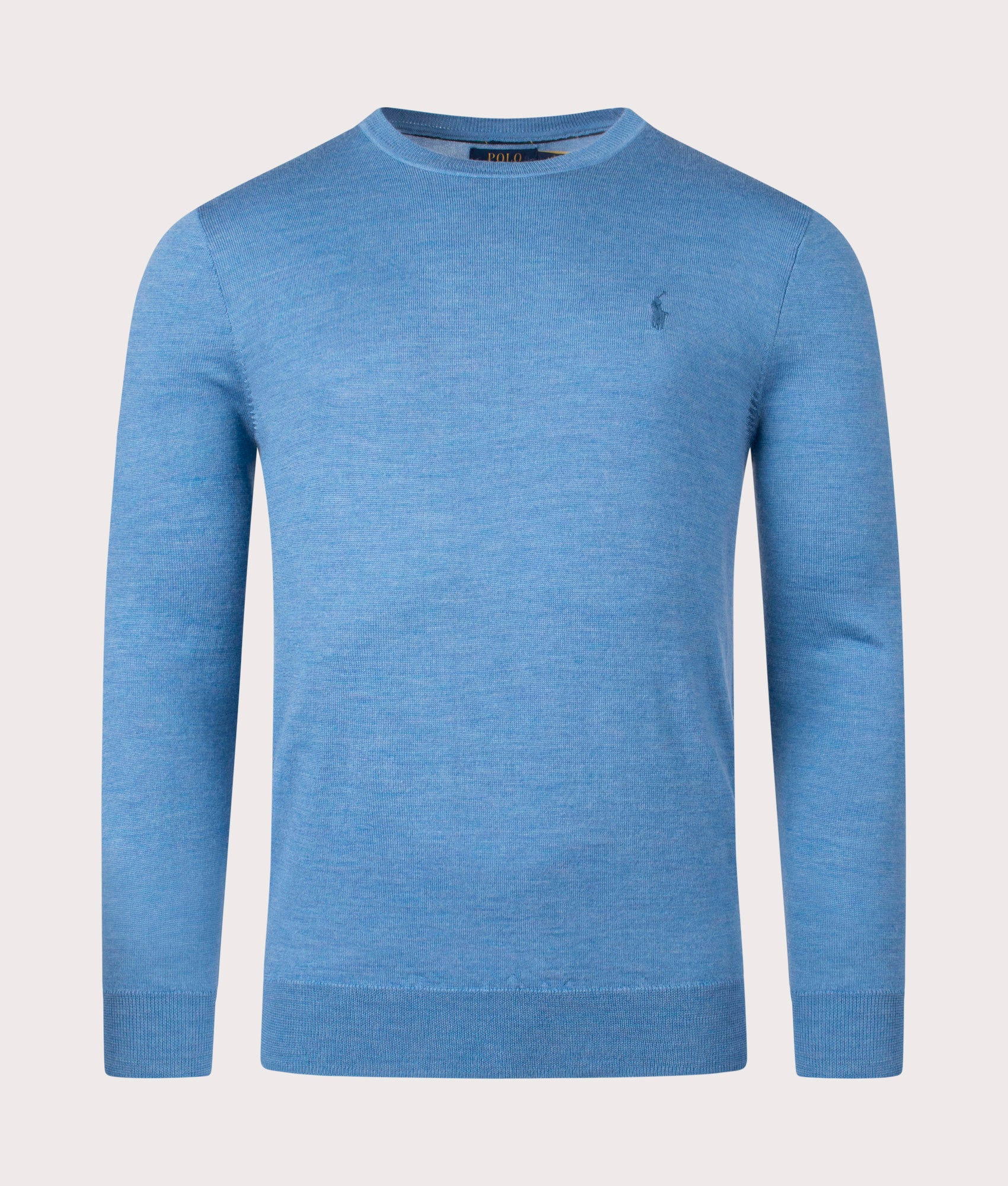 Polo Ralph Lauren Mens Slim Fit Woollen Knitted Jumper - Colour: 010 Sky Blue Heather - Size: Medium