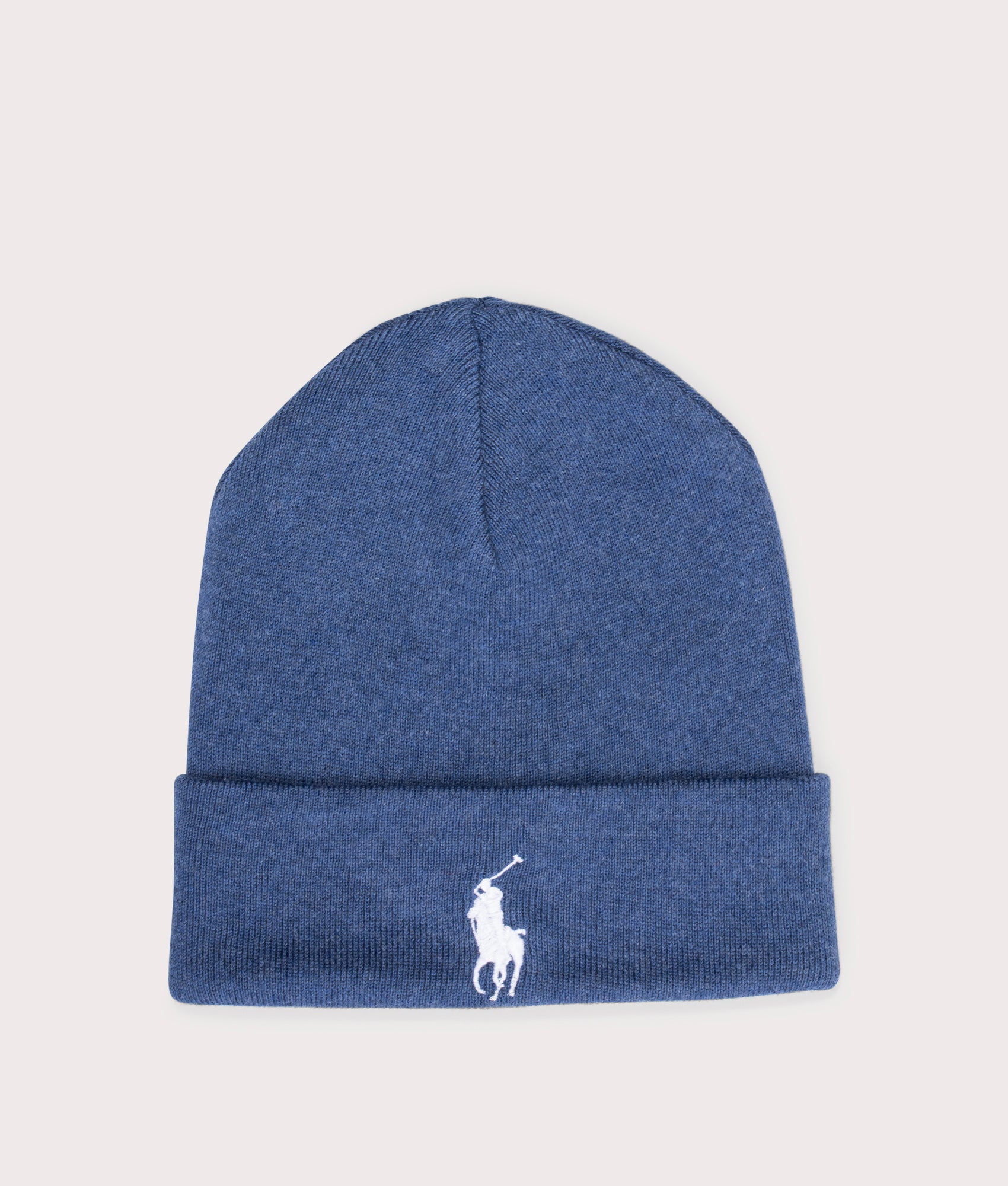 Polo Ralph Lauren Mens Combed Cotton Beanie - Colour: 010 Blue Heather - Size: One Size