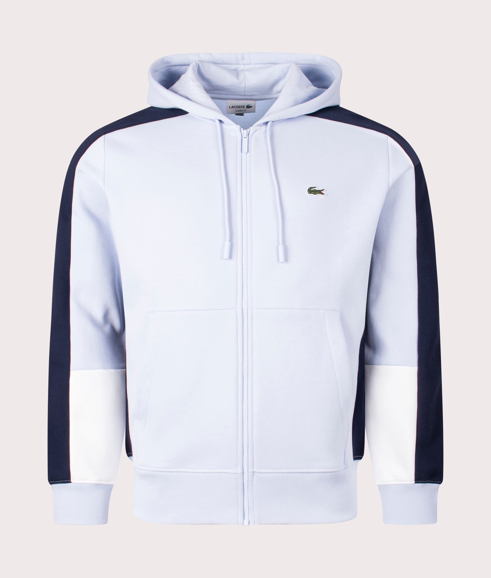 Lacoste Mens Colourblock Zip Through Hoodie - Colour: IHI Phoenix Blue/Navy Blue/Flour - Size: 6/XL