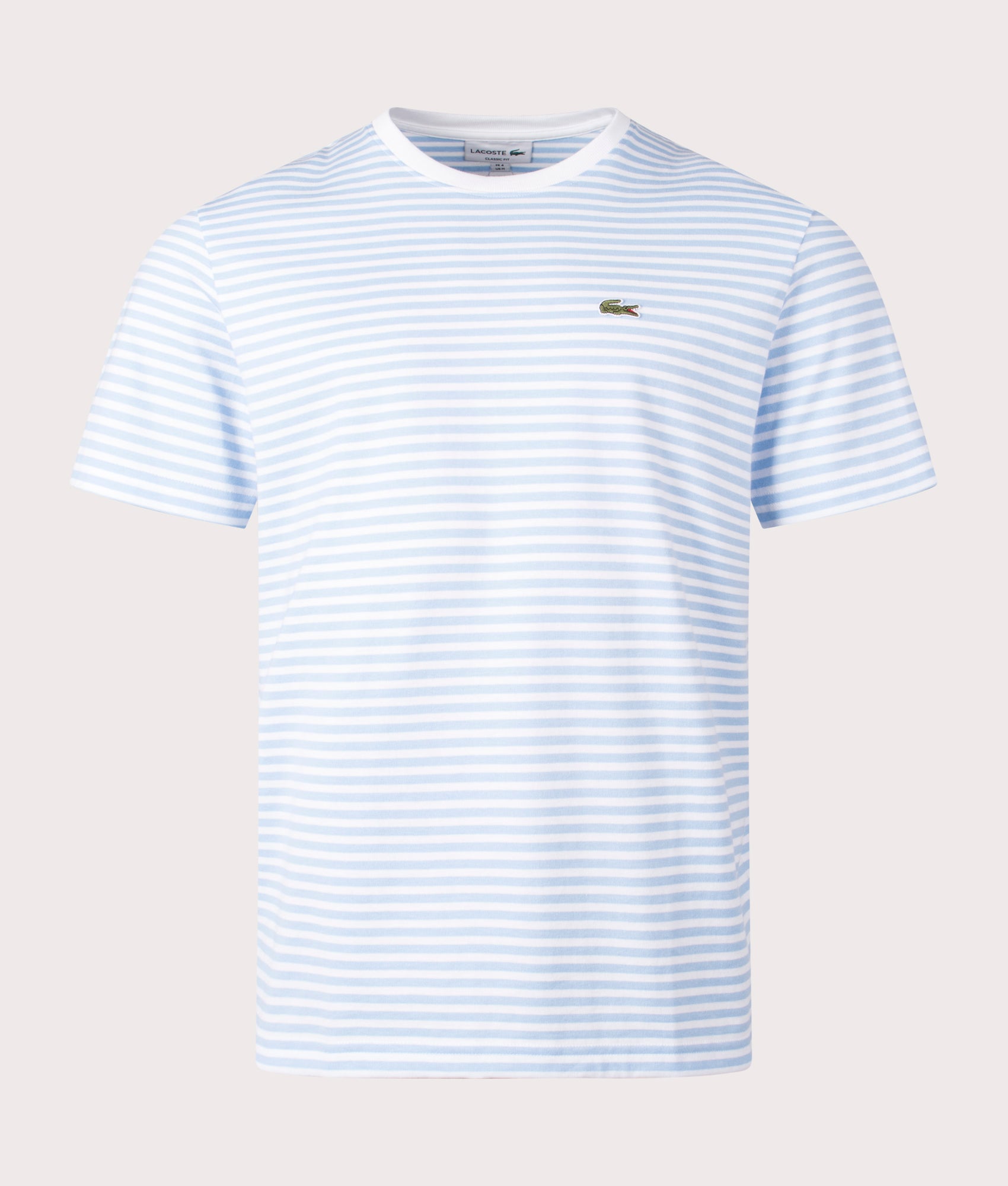 Lacoste Mens Heavy Cotton Striped T-Shirt - Colour: F6Z White/Overview - Size: 5/L