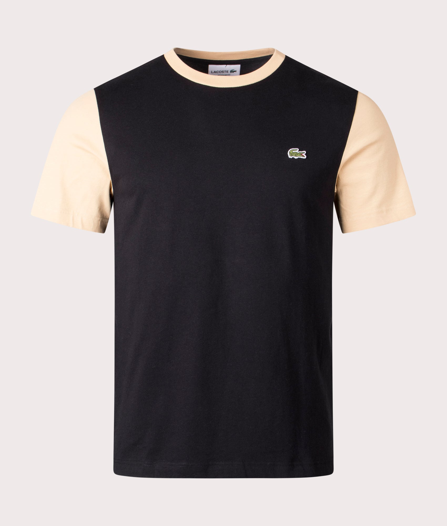 Lacoste Mens Colour Block T-Shirt - Colour: IRA Black/Croissant - Size: 7/XXL